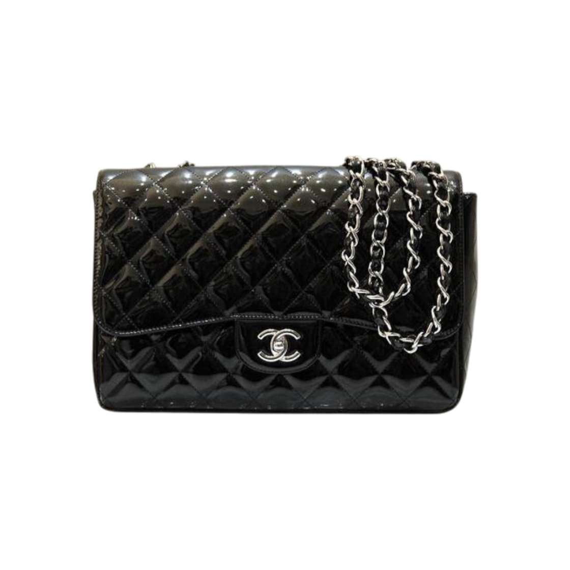 ITNAUUPQTDBV Chanel Patent Classic Large Jumbo Shoulder Bag