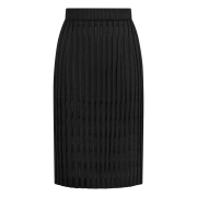 Juukiff Ribbed Lace Skirt In Mixed Wool Black