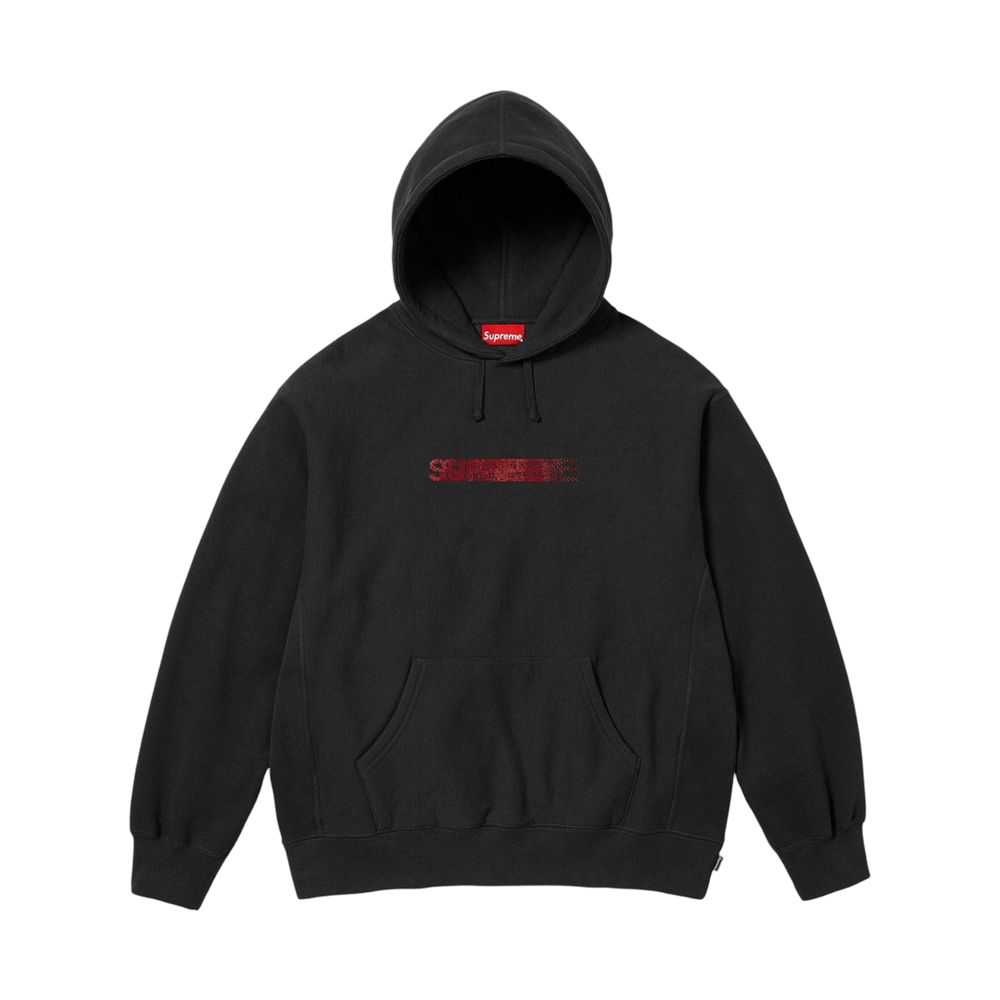 슈프림 스와로브스키 모션 로고 후드 스웨트셔츠 블랙 - 25FW