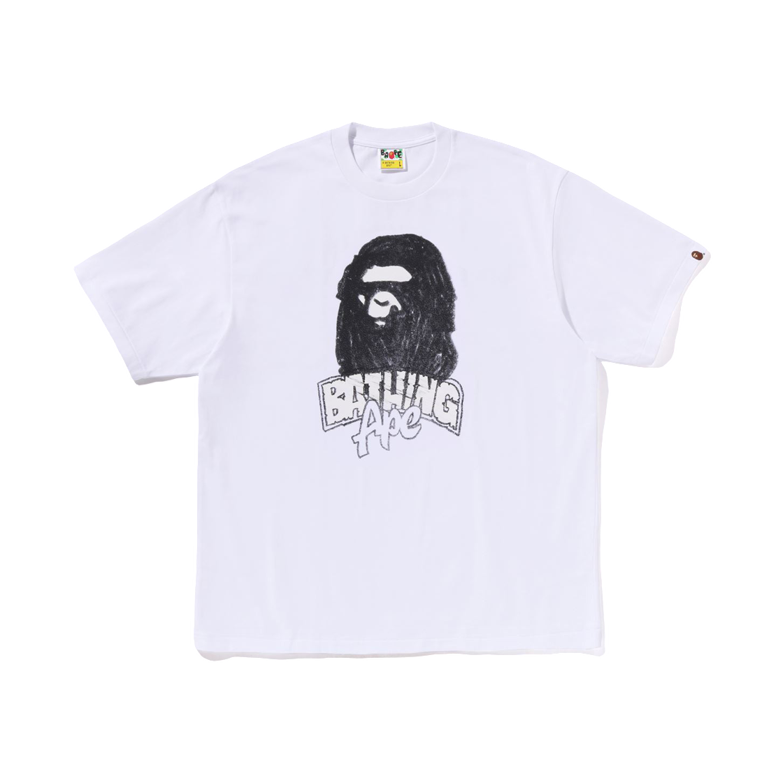 - BAPE Hand Drawn Ape Head Relaxed Fit T-Shirt White