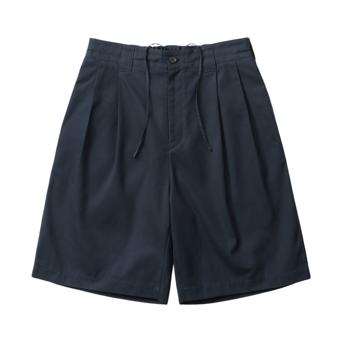 - everyone Two Tuck Cotton Wide Short Pants Navy