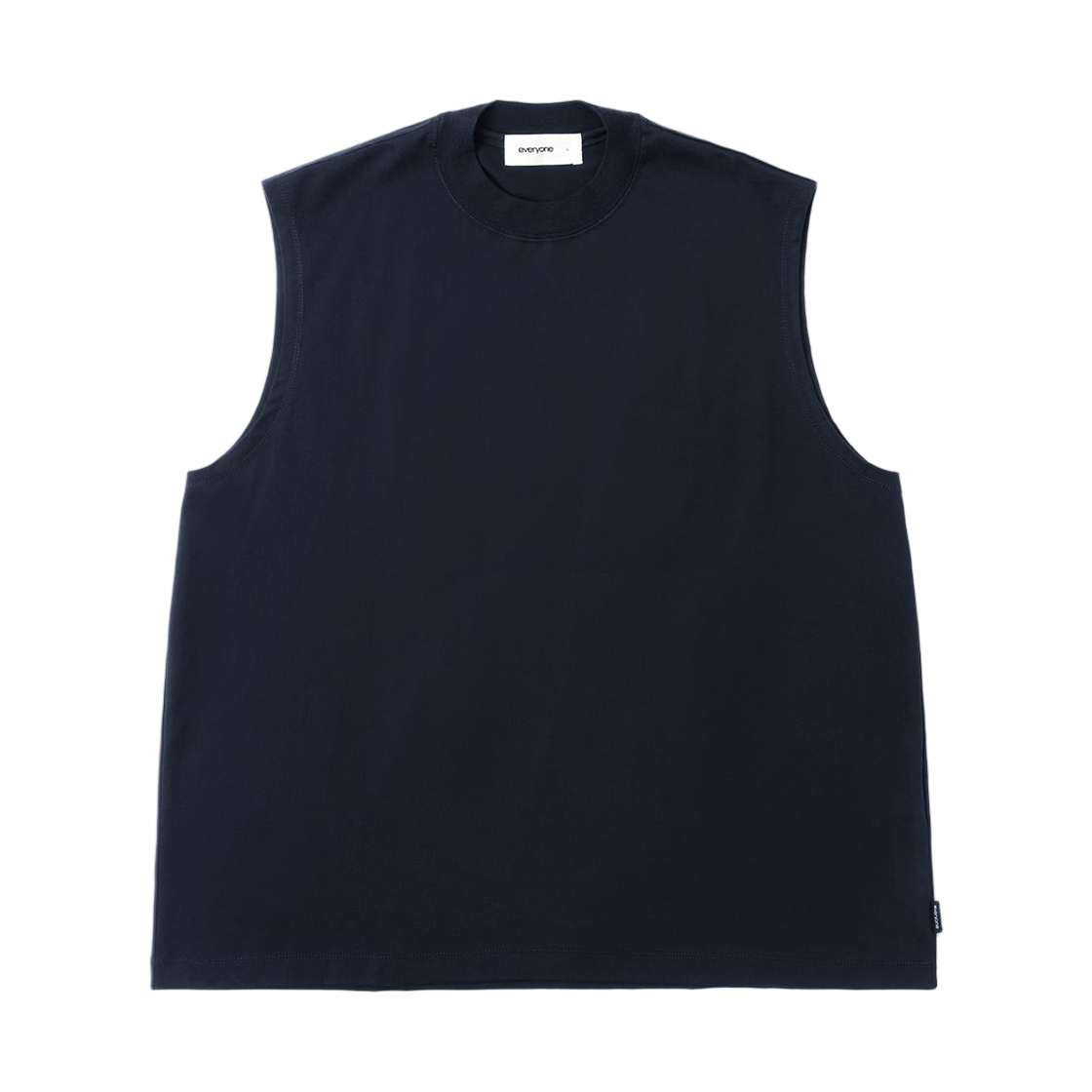 - everyone High-Gauge Cotton No Sleeve T-Shirt Navy