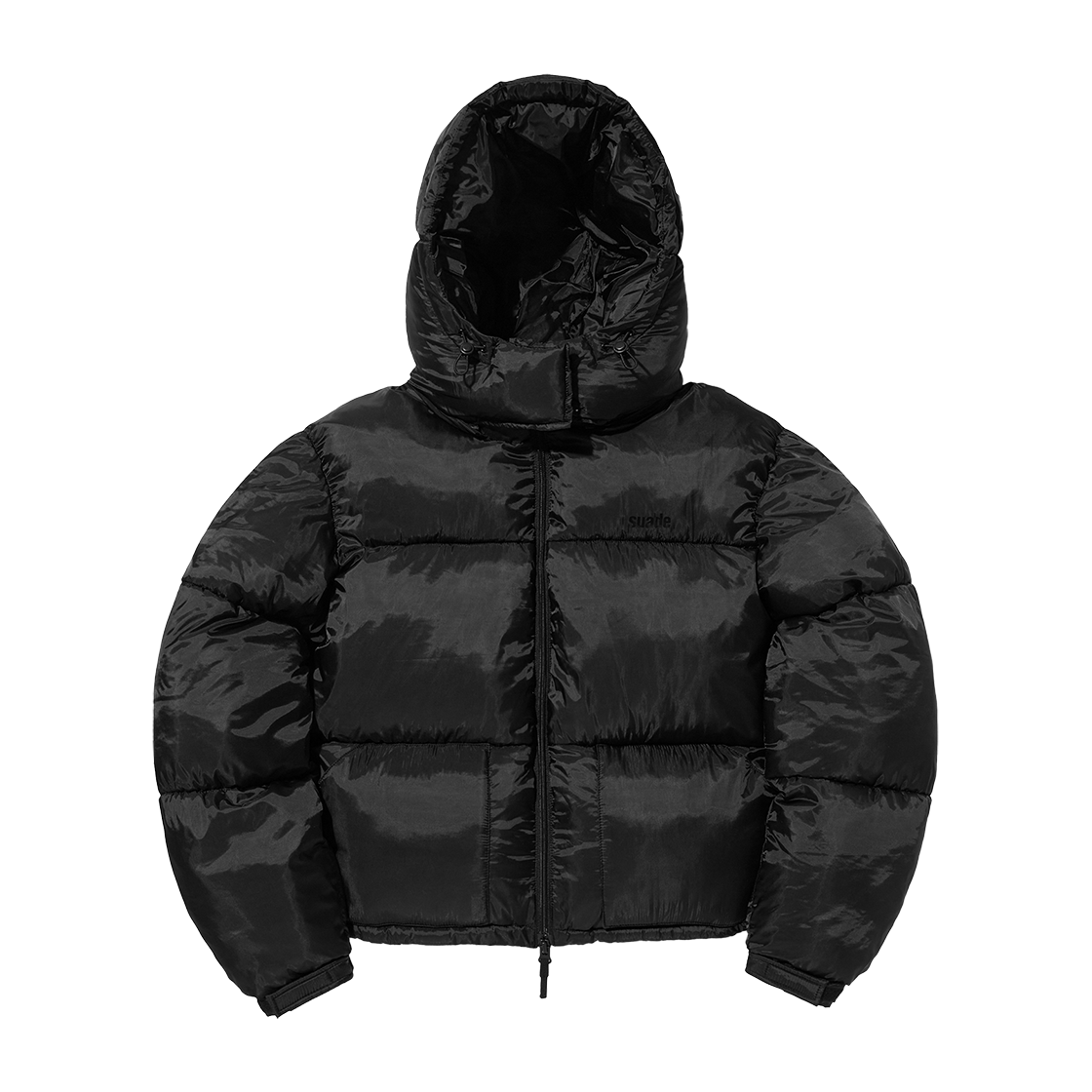 스웨이드 숏 푸퍼 자켓 블랙(Suade Short Puffer Jacket Black)