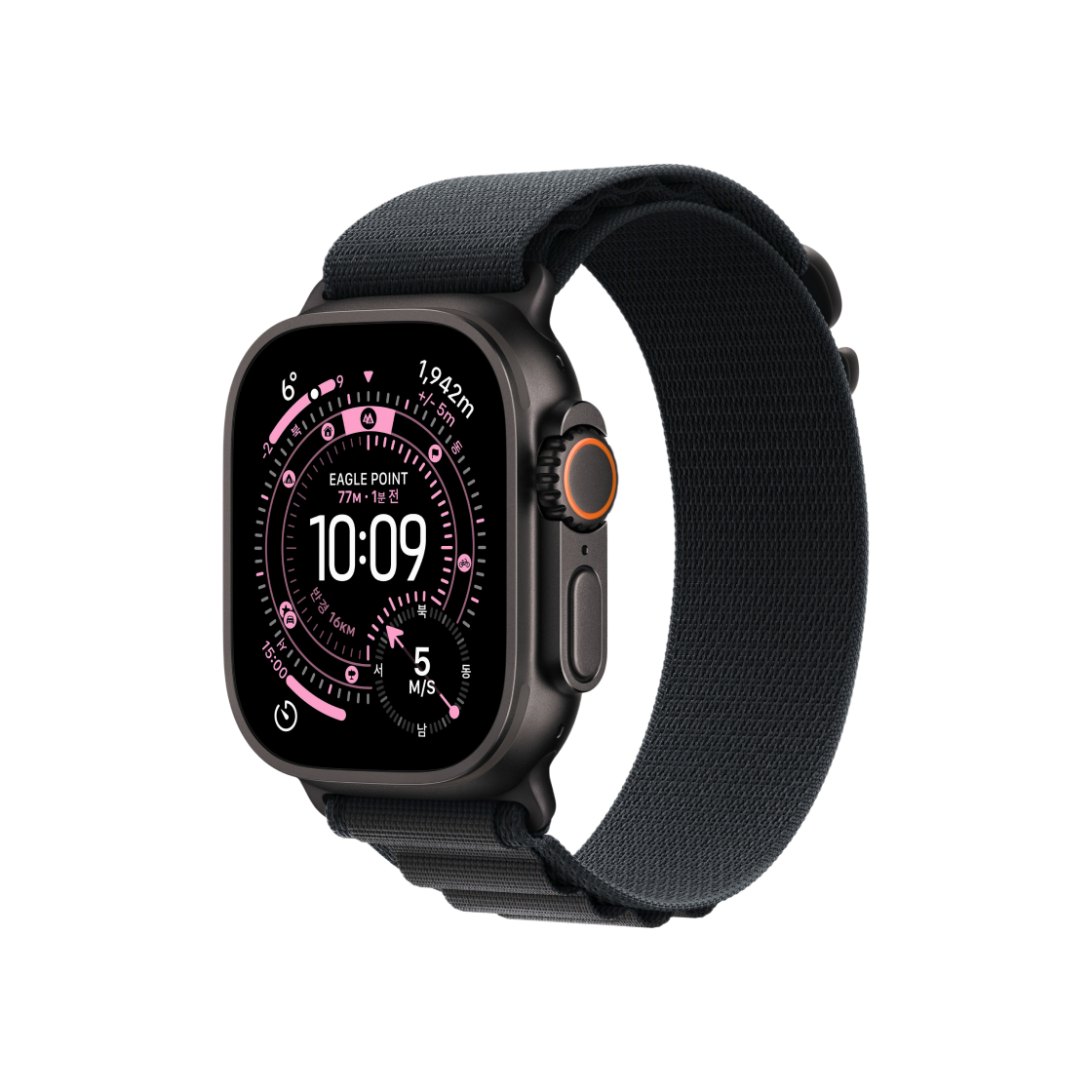 애플 워치 울트라 3 49mm 블랙 티타늄 케이스 L 알파인 루프 블랙 (국내 정식 발매 제품)