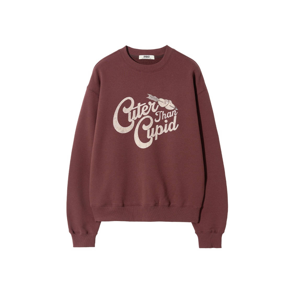 SFF1CR211AWI The Saturday Evening Post Cupid Graphic Sweat Shirt Wine