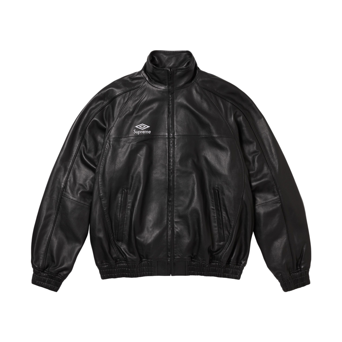 슈프림 x 엄브로 레더 트랙 자켓 블랙 - 25FW(Supreme x Umbro Leather Track Jacket Black - 25FW)