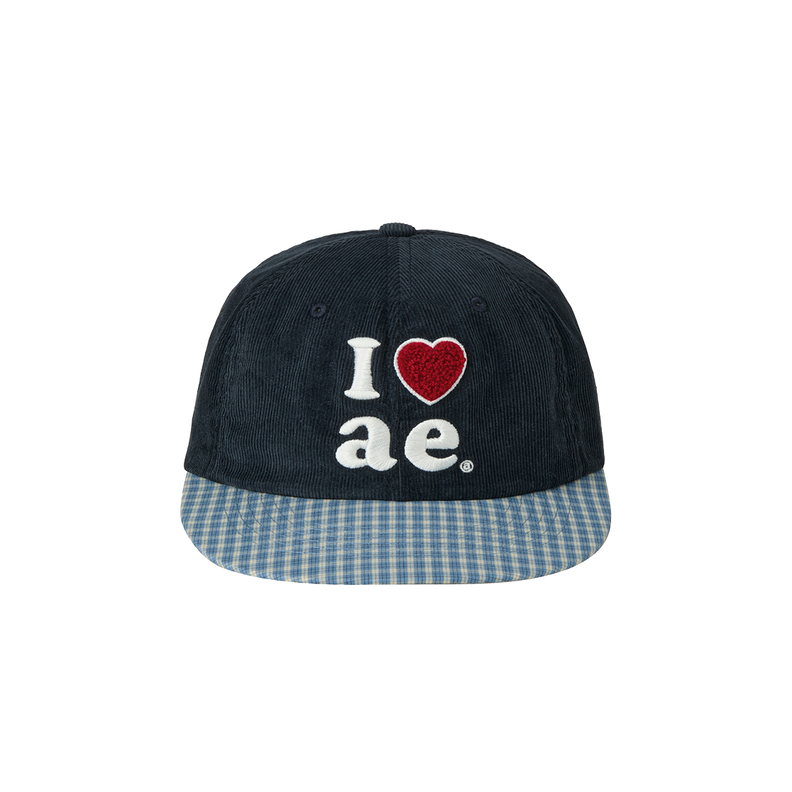 AE45FWCA001NVY AEAE Check Ball Cap Navy