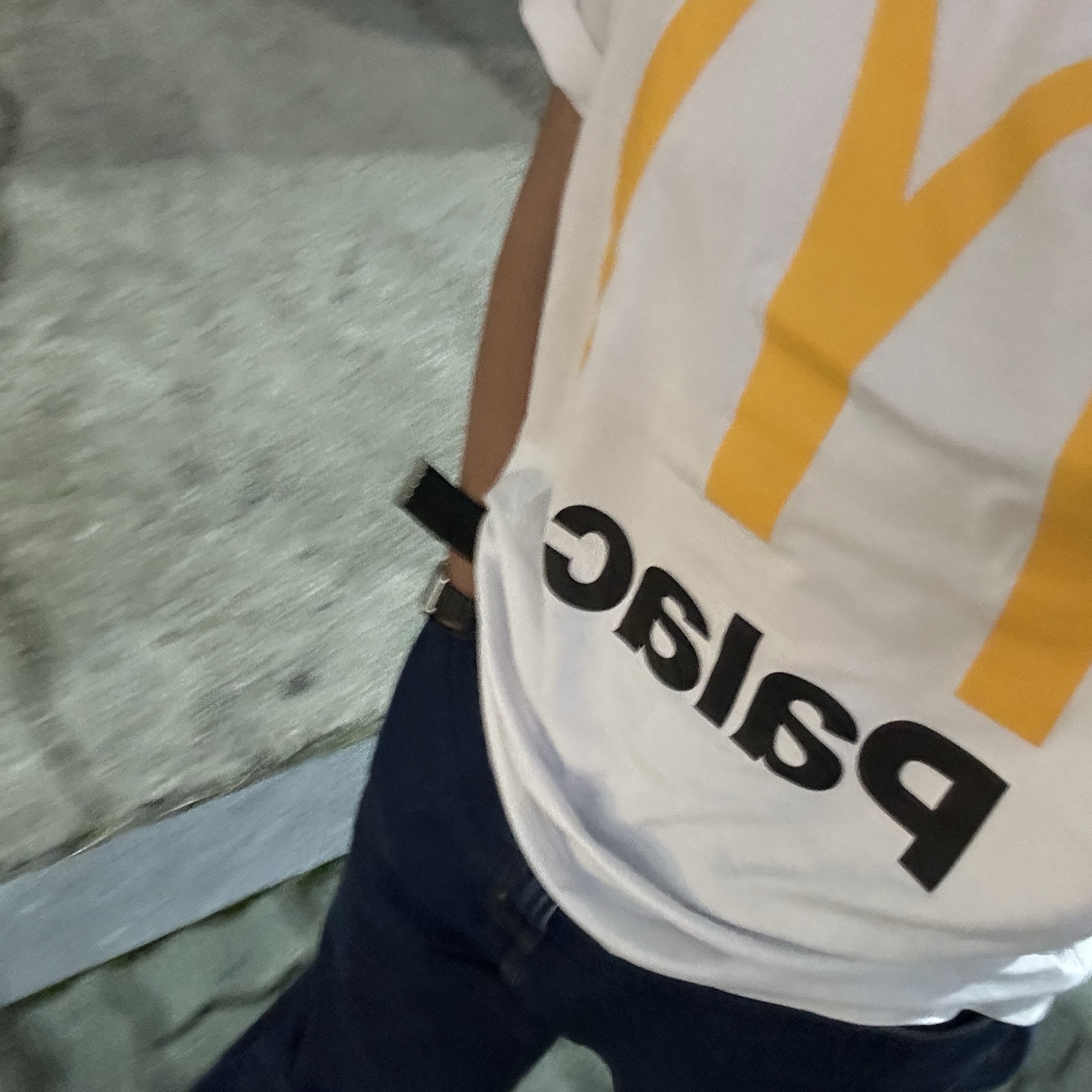 Palace x McDonald's Logo T-Shirt White - 23FW 착용 스타일