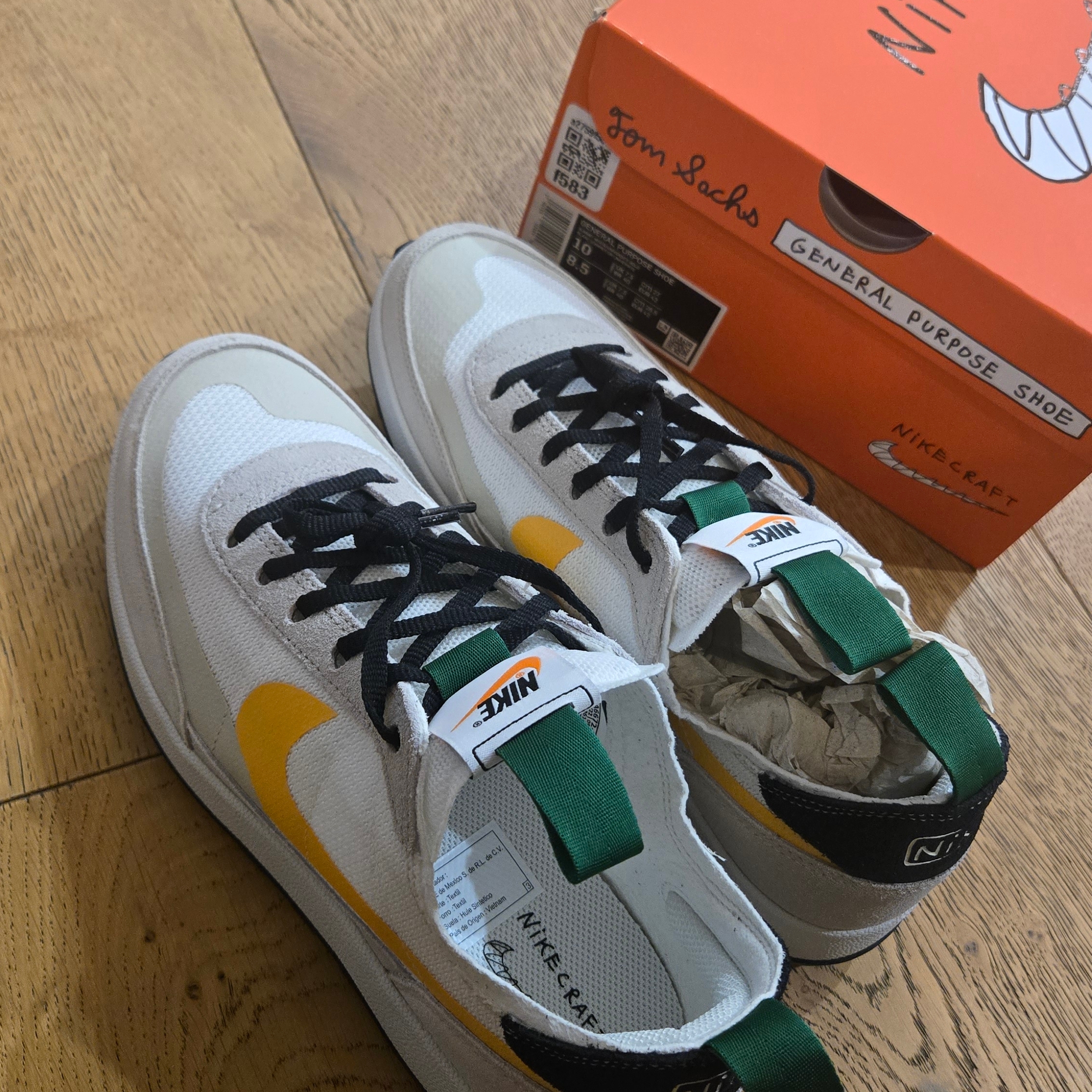 Nike x Tom Sachs General Purpose Shoe Pine Green University Gold 착용 스타일 - 2