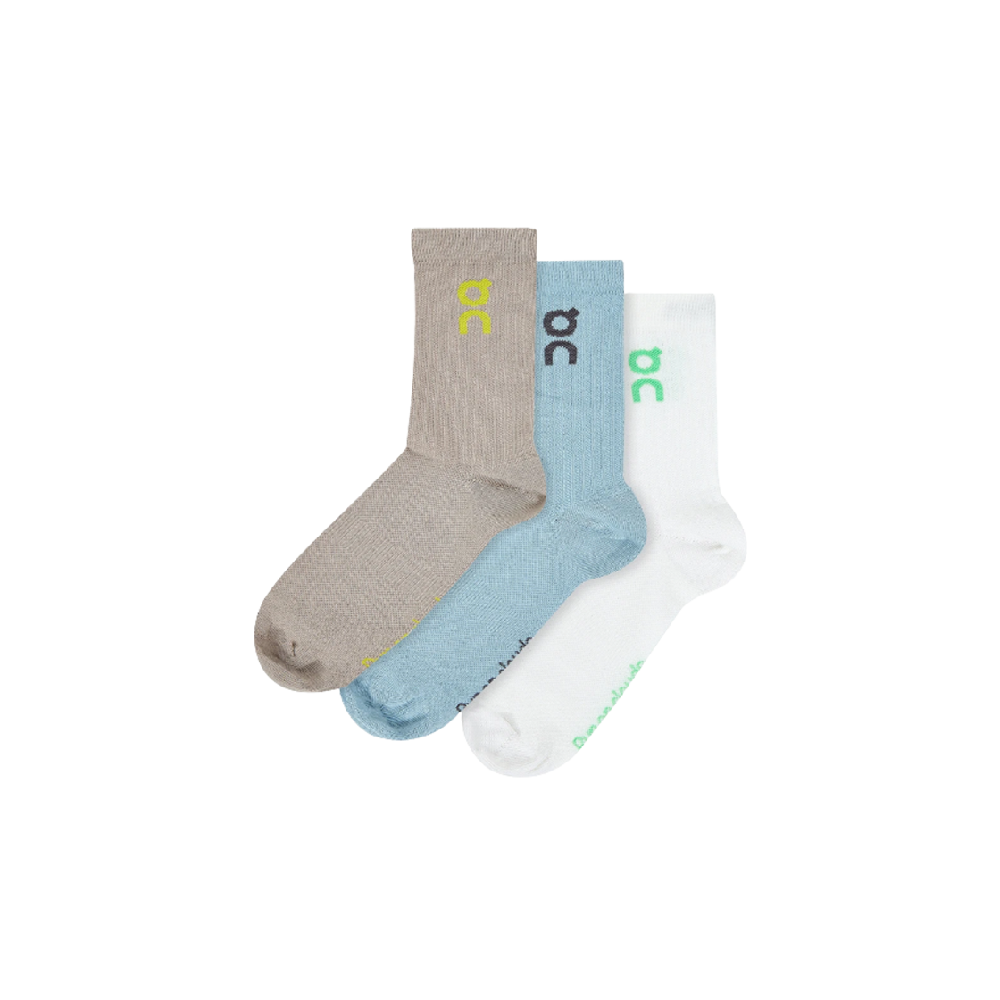 2UF10313890 On Running Logo High Socks Desert Wash (3 Pack)