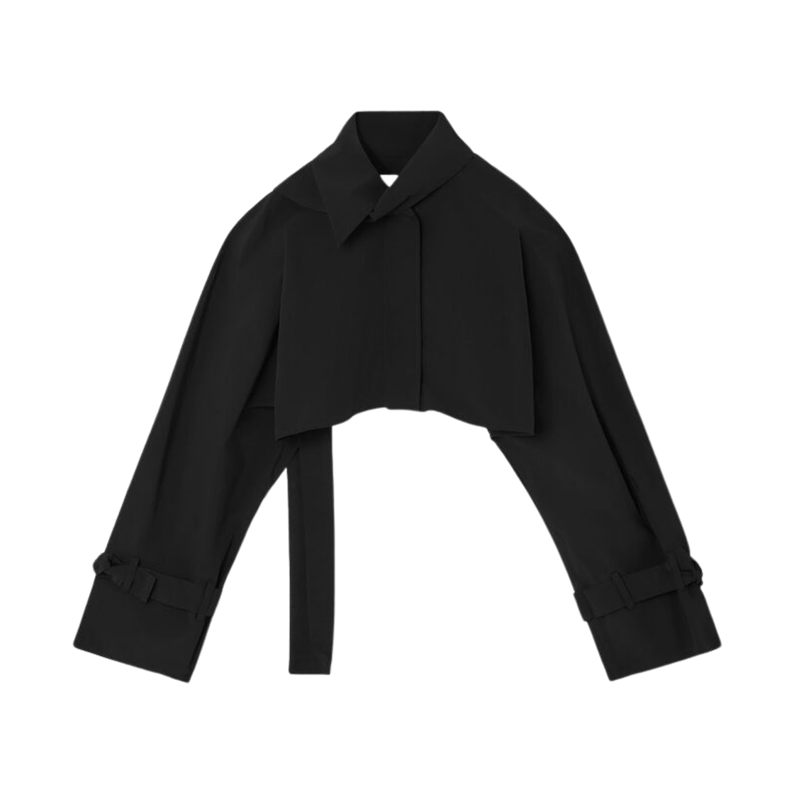 1221576001 (W) COS Scarf Detail Cropped Hybrid Trench Coat Black