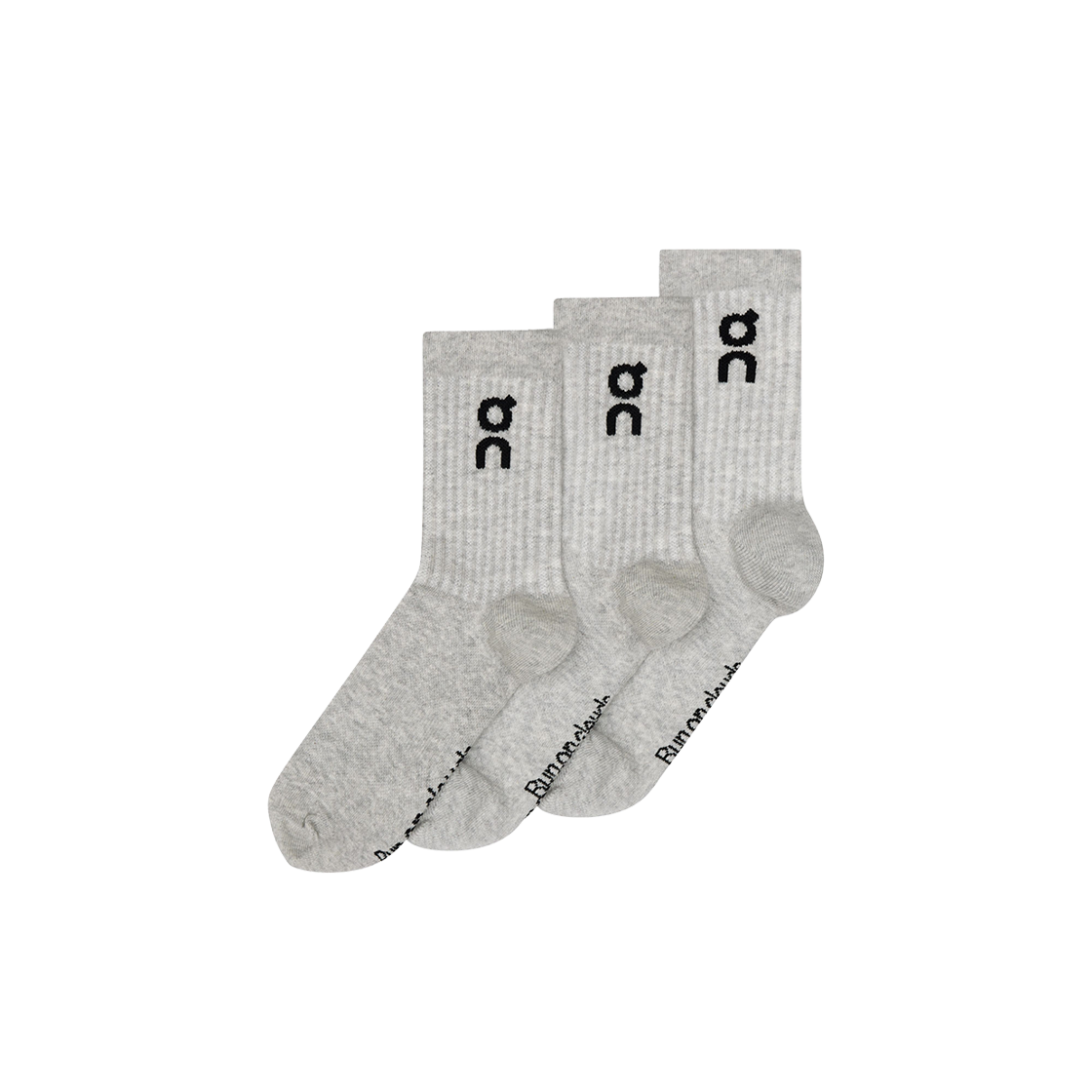 온 러닝 로고 하이 삭스 헤더 그레이 (3개입)(On Running Logo High Socks Heather Grey (3 Pack))