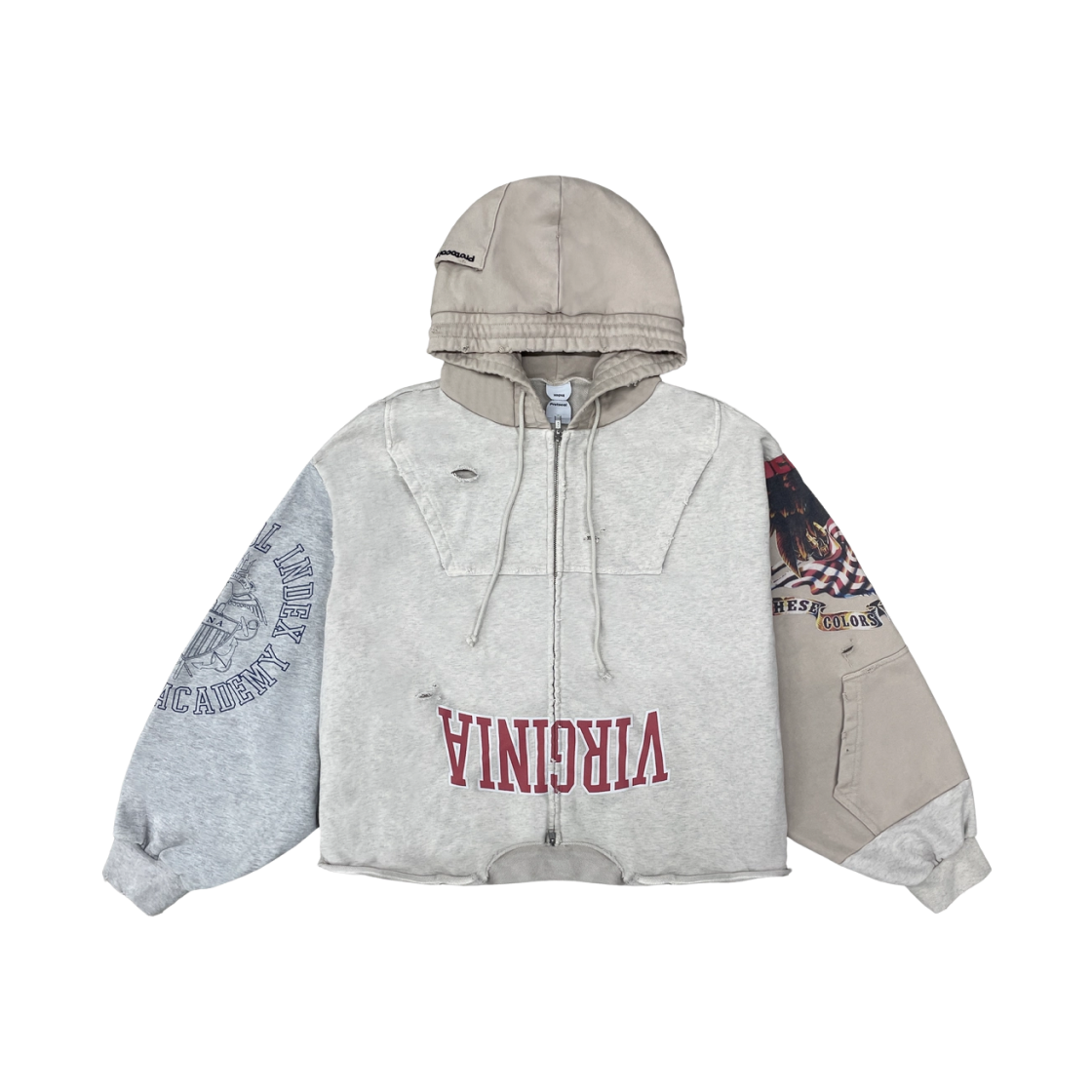 프로토콜 인덱스 업사이드 다운 집 후드 아이보리(Protocol Index Upside Down Zip Hoodie Ivory)