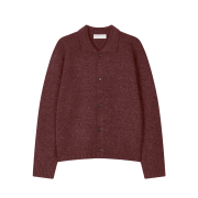 noun Nep Yarn Collar Cardigan Wine