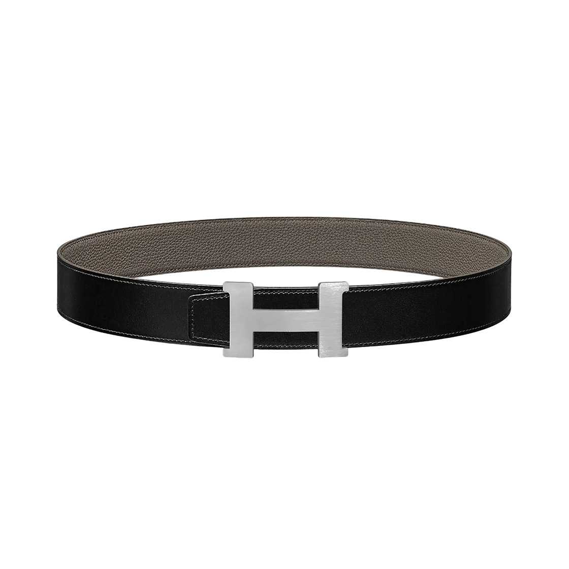 H074562CB86/H077971CAAG Hermes Constance Belt Buckle & Reversible Leather Strap 38mm & Gris Moyen Noir Etain