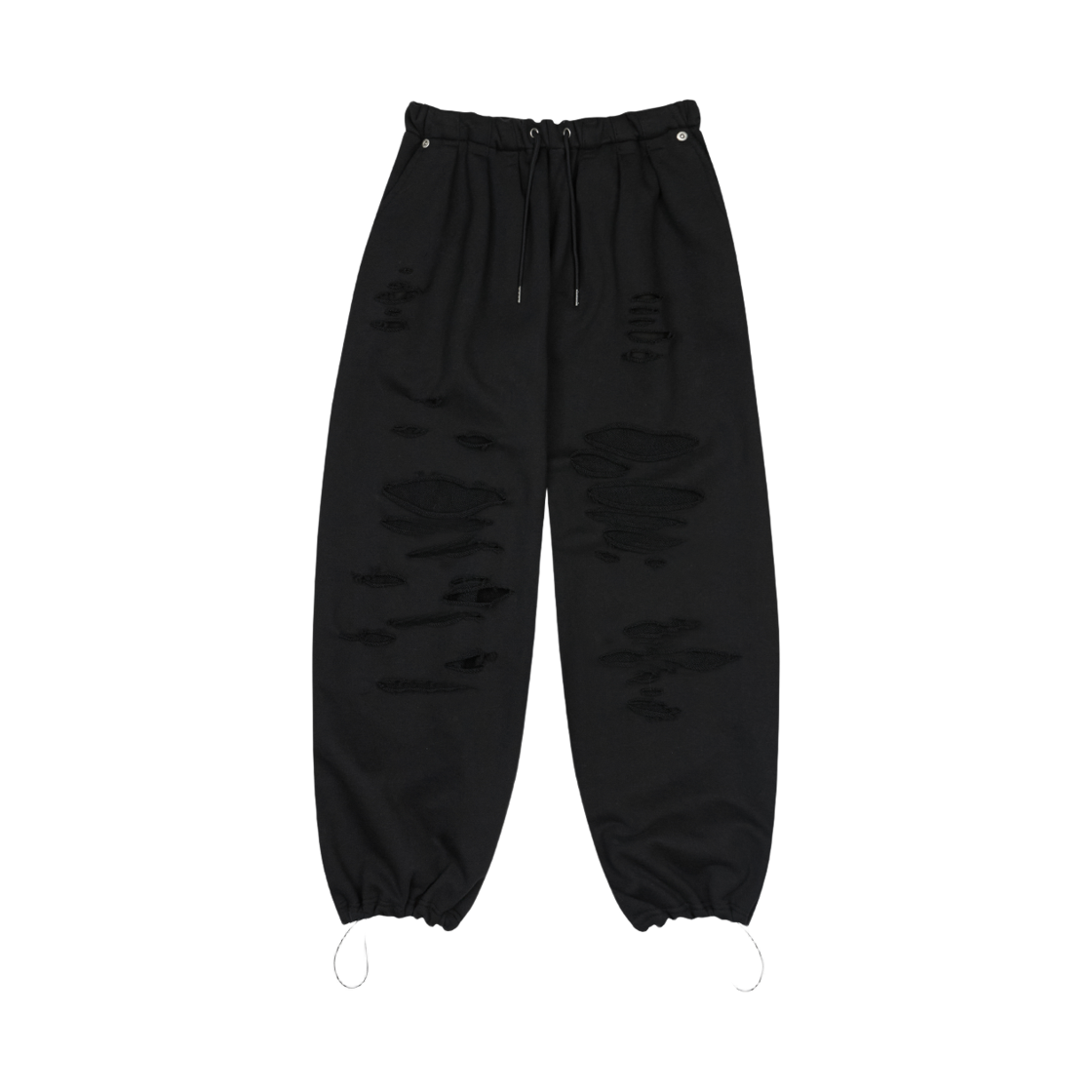 NK5FPO01 Notknowing Destroyed Overwide Sweat Pants Black