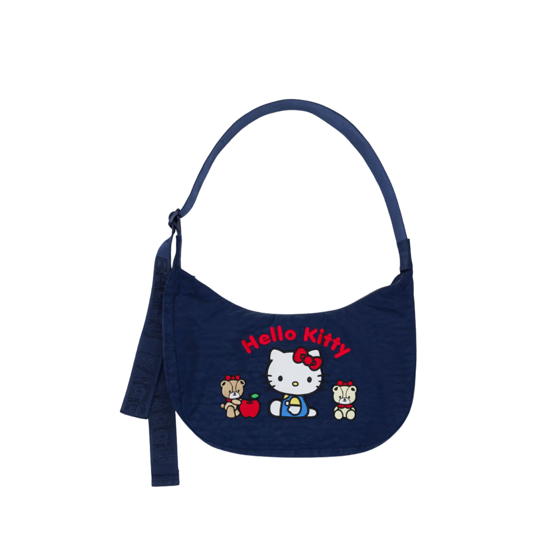 바쿠 x 산리오 미디움 나일론 크레센트 백 자수 헬로 키티 & 테디(Baggu x Sanrio Medium Nylon Crescent Bag Embroidered Hello Kitty & Teddy)