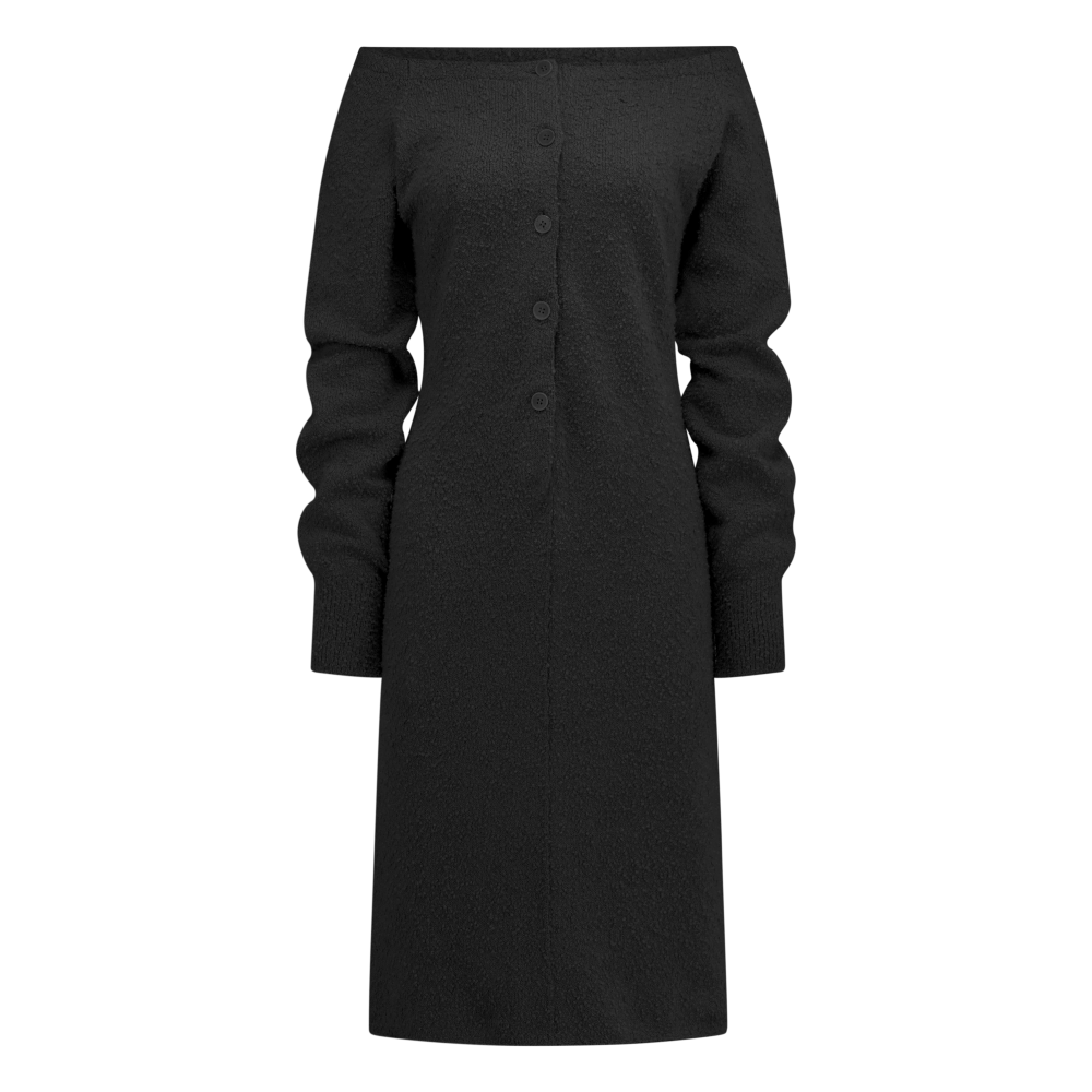 쥬키프 코튼 오프숄더 셔츠 드레스 차콜(Juukiff Off Shoulder Shirts Dress In Cotton Charcoal)