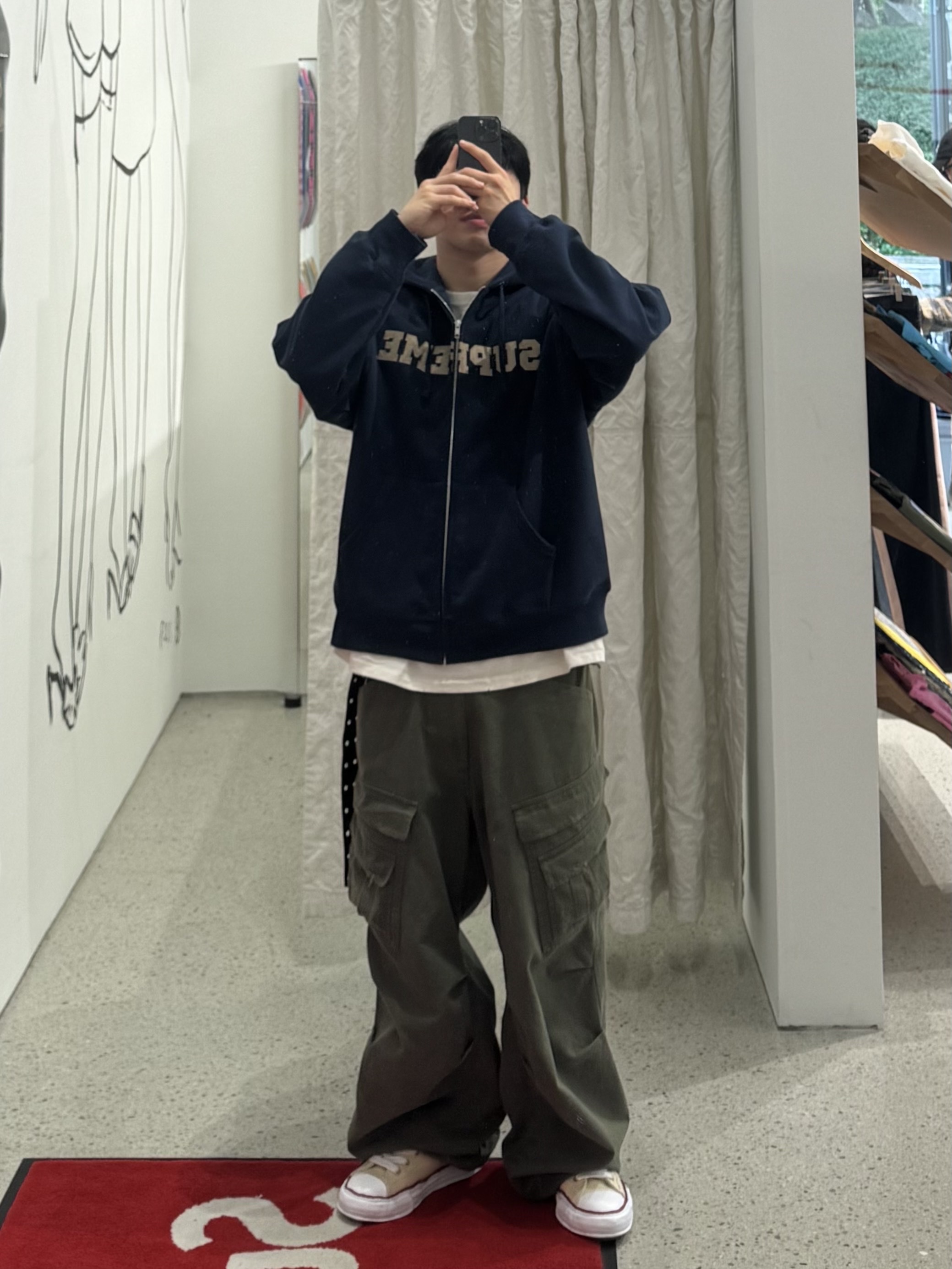 Maison Mihara Yasuhiro Peterson OG Sole Canvas Low-top Sneakers Natural, Nonnod Double Pocket Cargo Pants Vintage khaki 착용 스타일