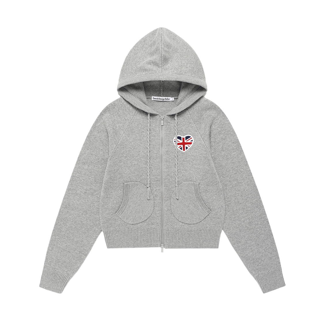 CV2FFFK681AGR CAVISH W Union Jack Knit Zip Up Hoodie Grey