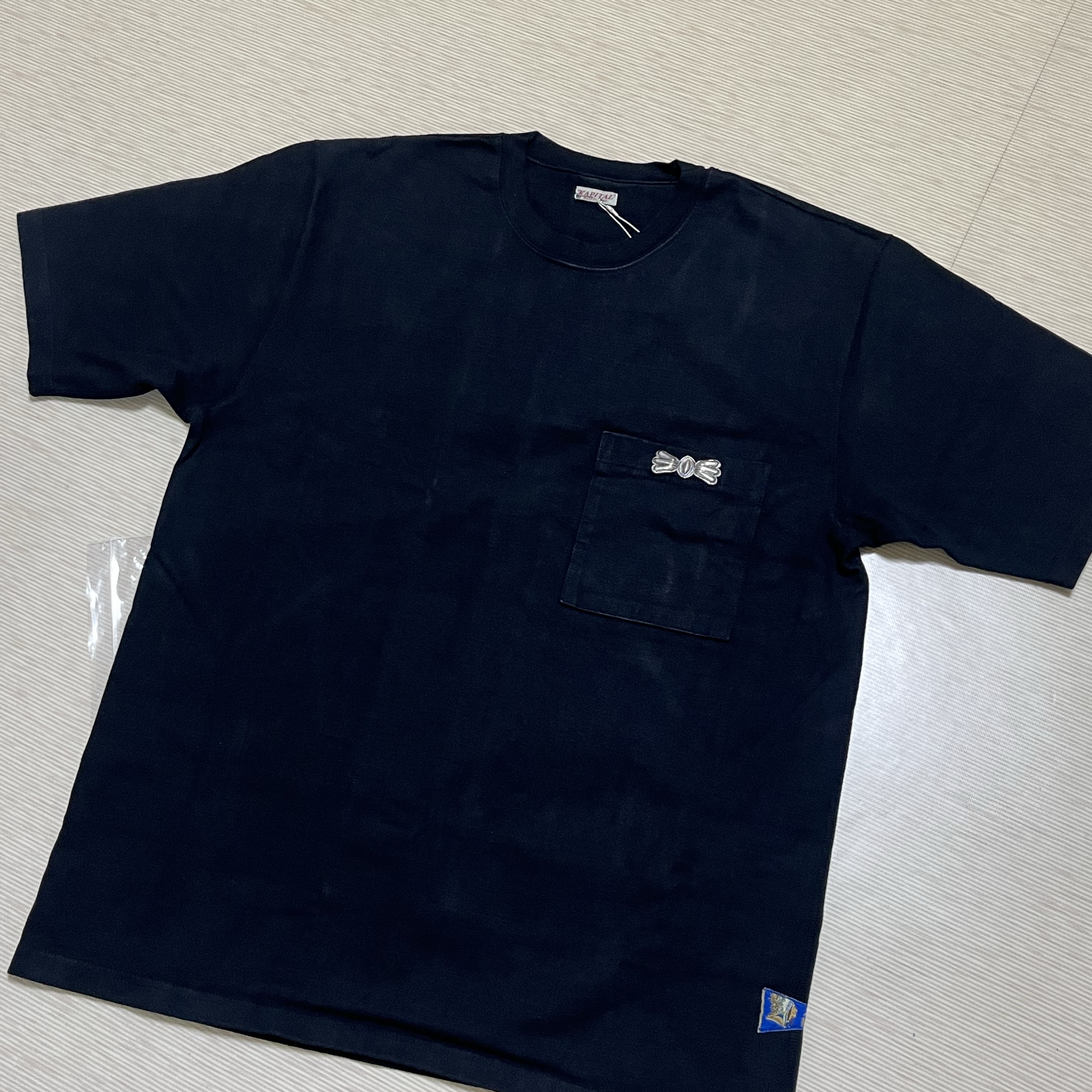 Kapital 16 Degree Butterfly Concho Pocket T-Shirt Black 착용 스타일 - 1