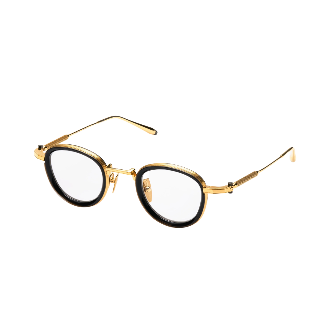 AKX-416D-41 Akoni Agile Yellow Gold Black Crystal Clear Lenses