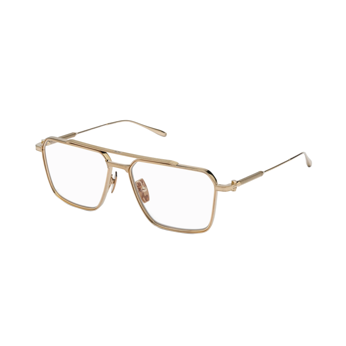 아코니 텔레스토 브러쉬드 12K 골드 샤이니 12K 골드 클리어 렌즈(Akoni Telesto Brushed 12k Gold Shiny 12k Gold Clear Lenses)