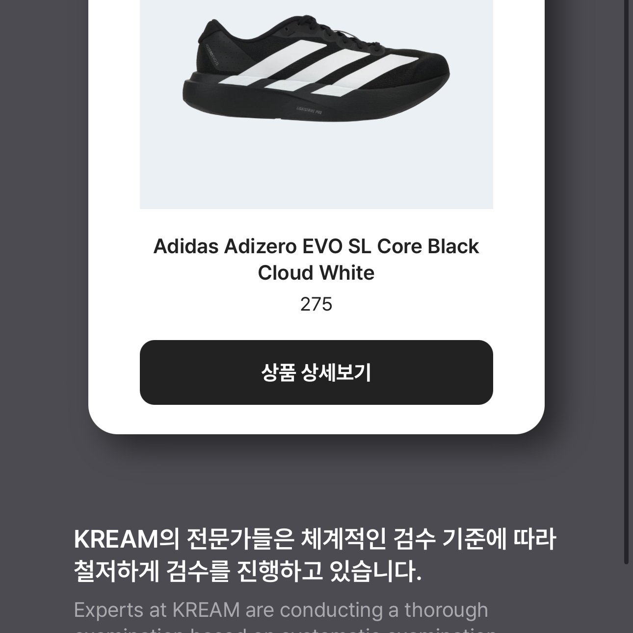 Adidas Adizero EVO SL Core Black Cloud White 착용 스타일 - 3