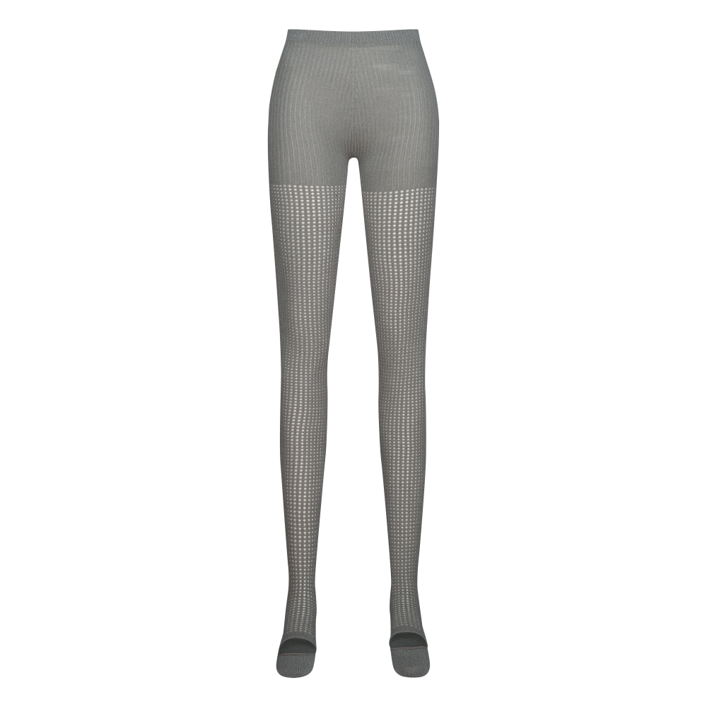 쥬키프 비스코스 레이스 스타킹 멜란지 그레이(Juukiff Punch Hole Stocking In Mixed Viscose Melange Grey)