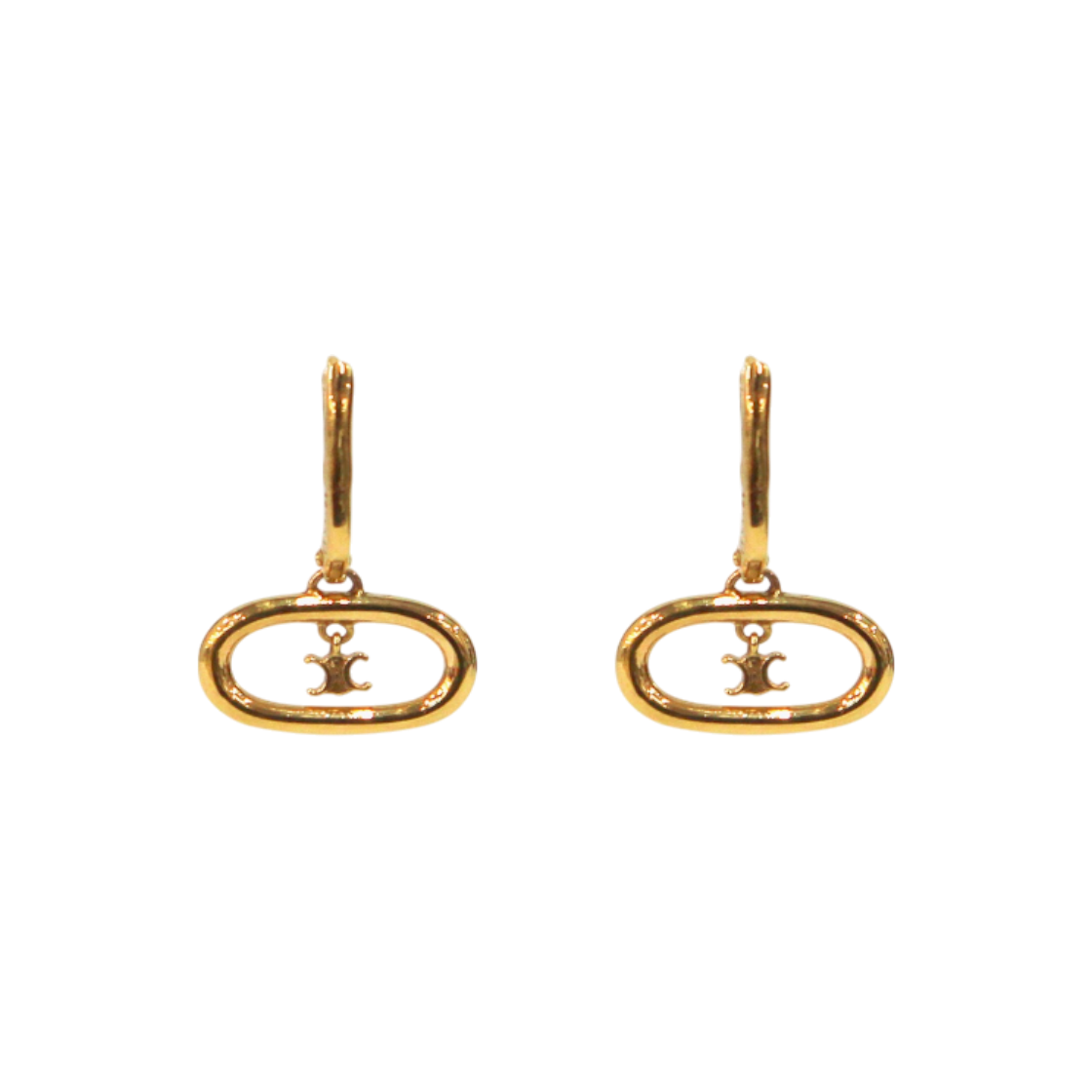 ITOUVM9R9TUK Celine Round Triomphe Gold Earrings A-B31740