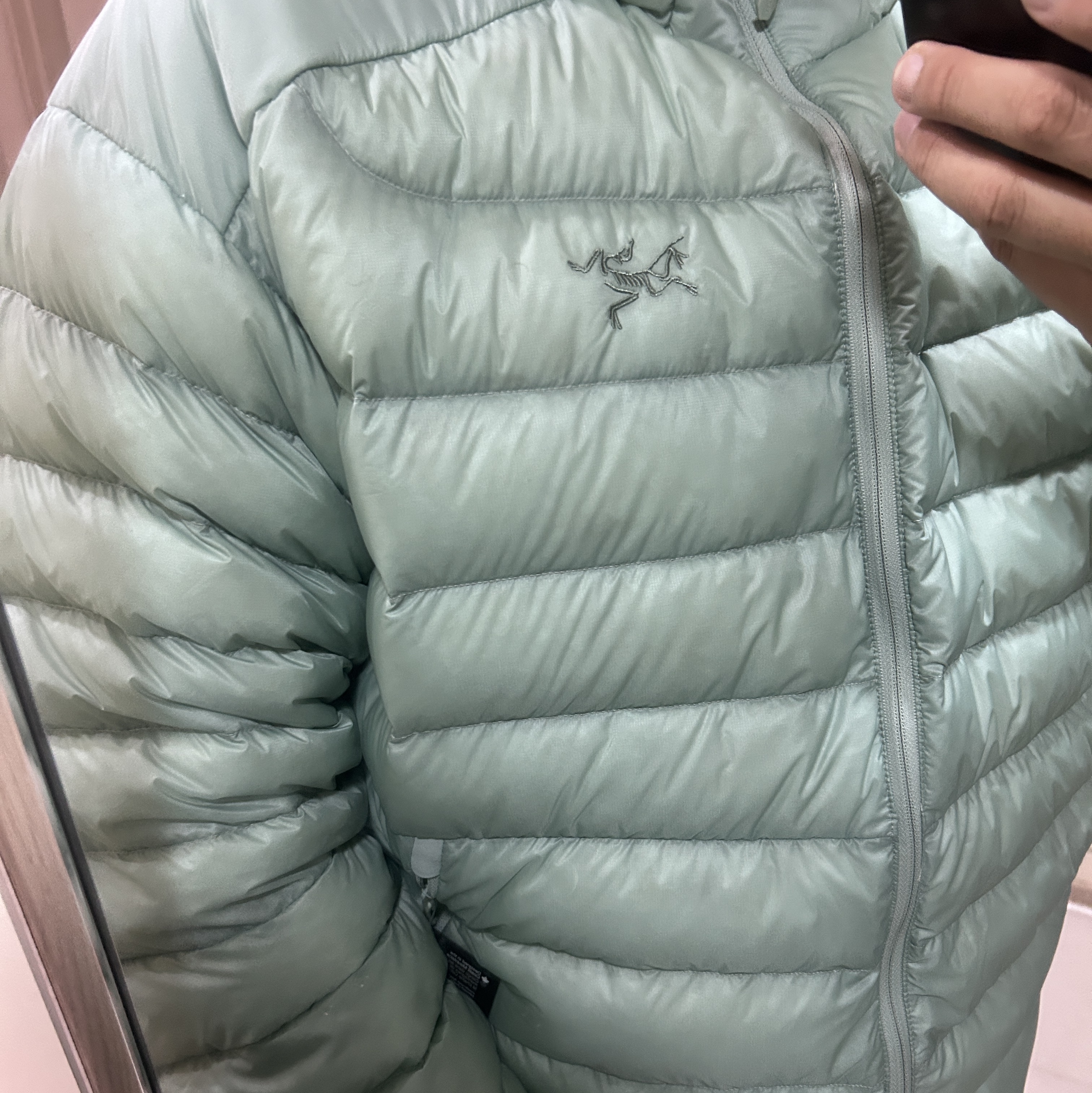 Arc'teryx Cerium Hoody Stone Green 착용 스타일