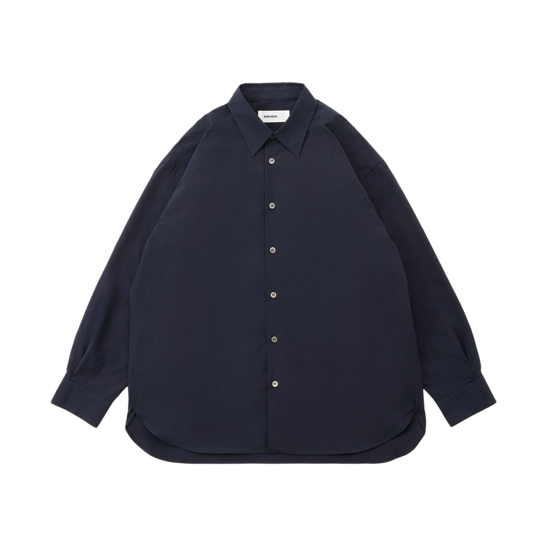 - everyone Typewriter Regular Collar Shirt Navy