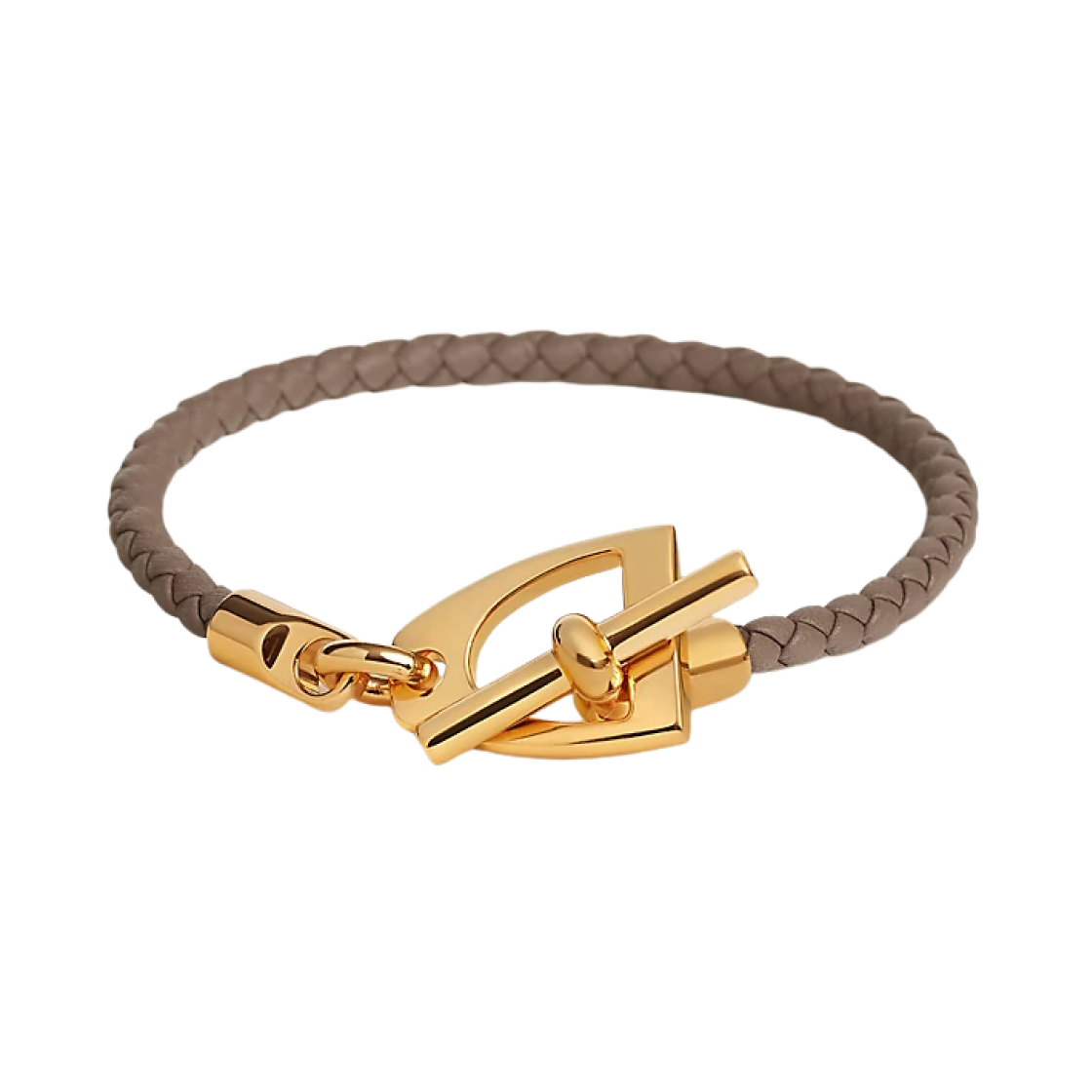 에르메스 에트리에 브레이슬릿 스위프트 카프스킨 & 옐로우 골드 하드웨어 에뚜쁘(Hermes Etrier Bracelet Swift Calfskin & Yellow Gold Etoupe) - 1
