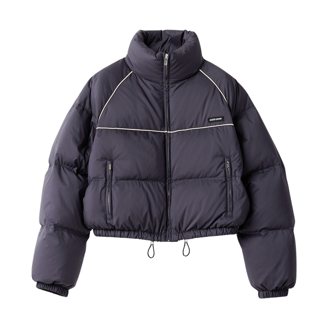 (W) 미우 미우 테크니컬 폰지 다운 자켓 네이비((W) Miu Miu Technical Ponge Down Jacket Navy)