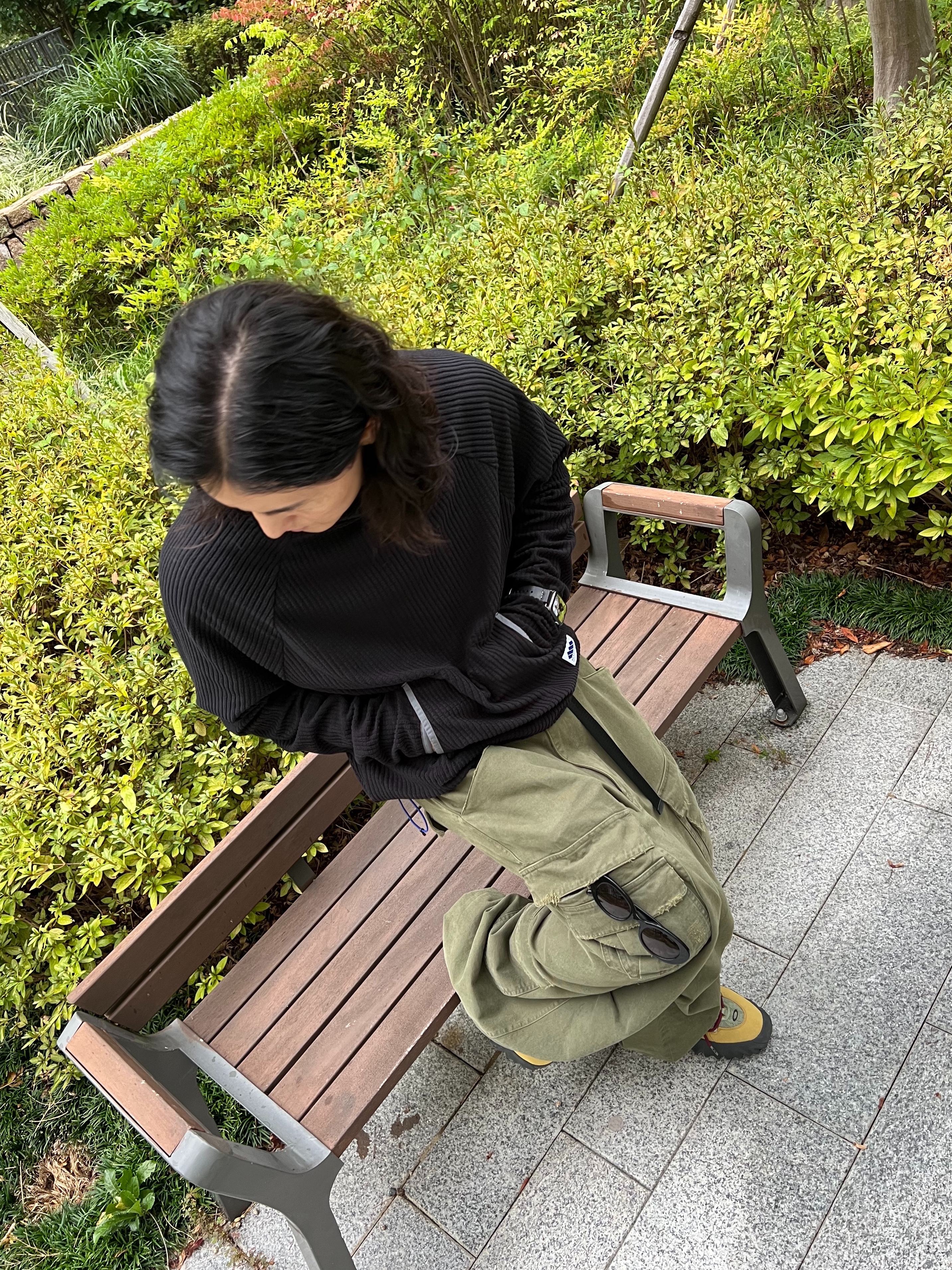Nonnod Double Pocket Cargo Pants Vintage khaki, Oakley Factory Team Suede Flesh Edge Boots Yellow 착용 스타일 - 5