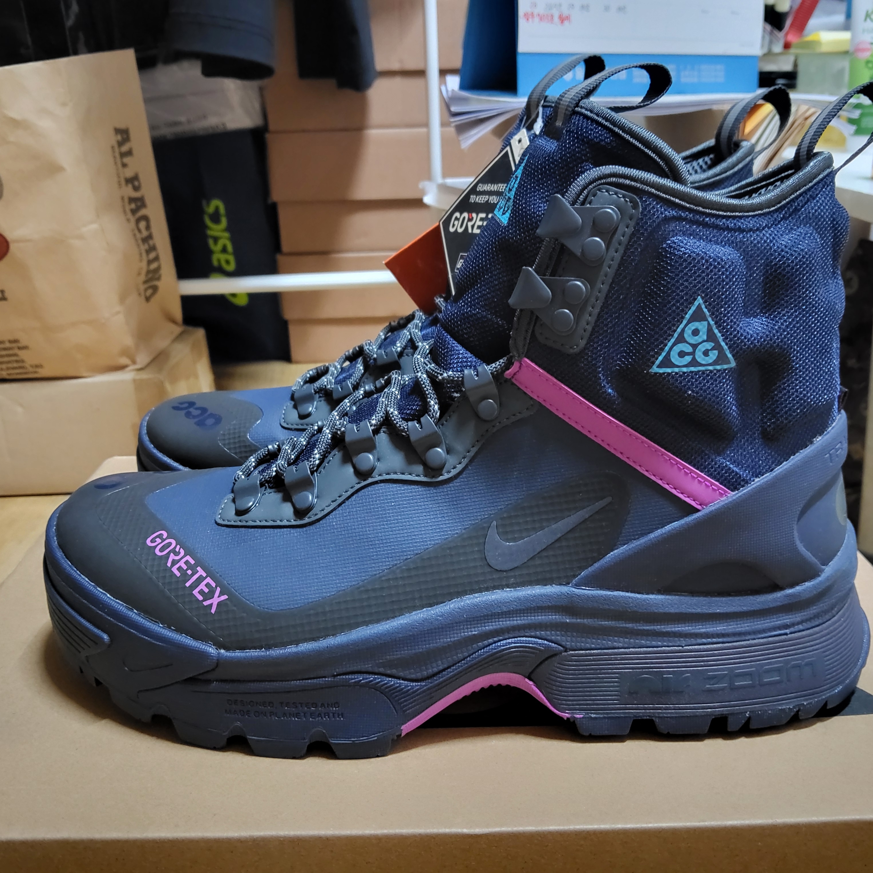 Nike ACG Air Zoom Gaiadome Gore-Tex Obsidian Teal Nebula 착용 스타일 - 2