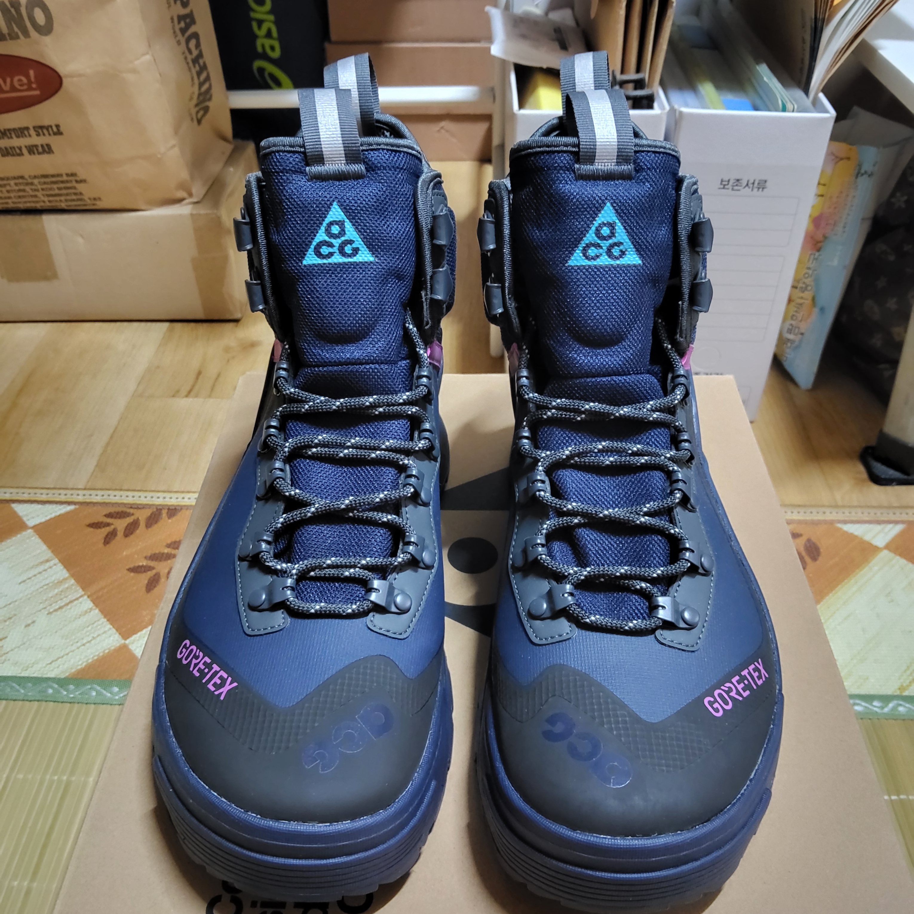 Nike ACG Air Zoom Gaiadome Gore-Tex Obsidian Teal Nebula 착용 스타일 - 3