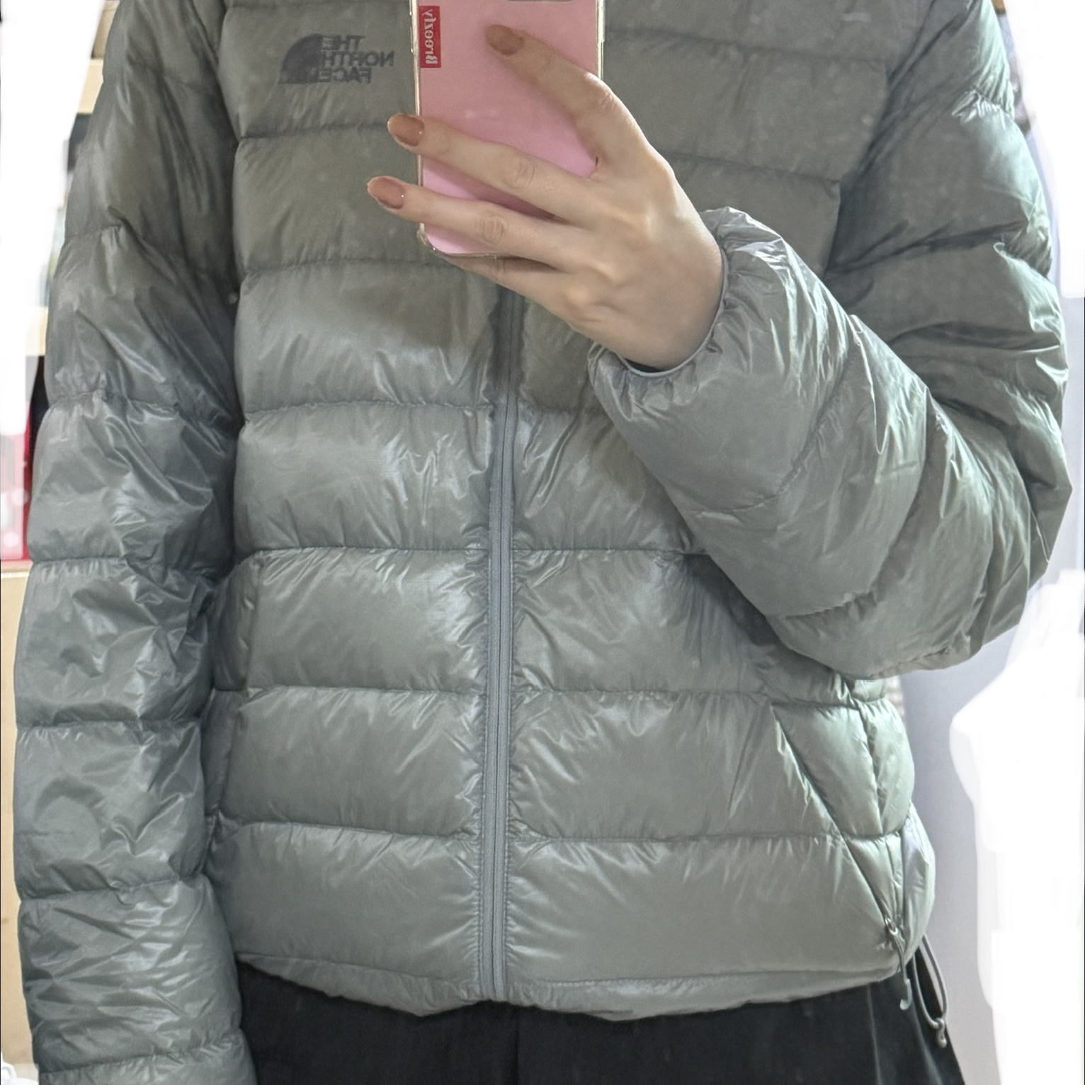 The North Face Matier EX RDS Down Hoodie Light Gray - 25FW 착용 스타일