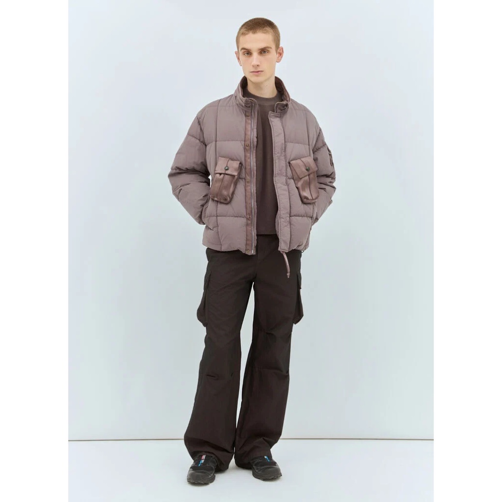 C.P. Company Flatt Nylon Short Down Jacket Purple Dove - 24FW 착용 스타일