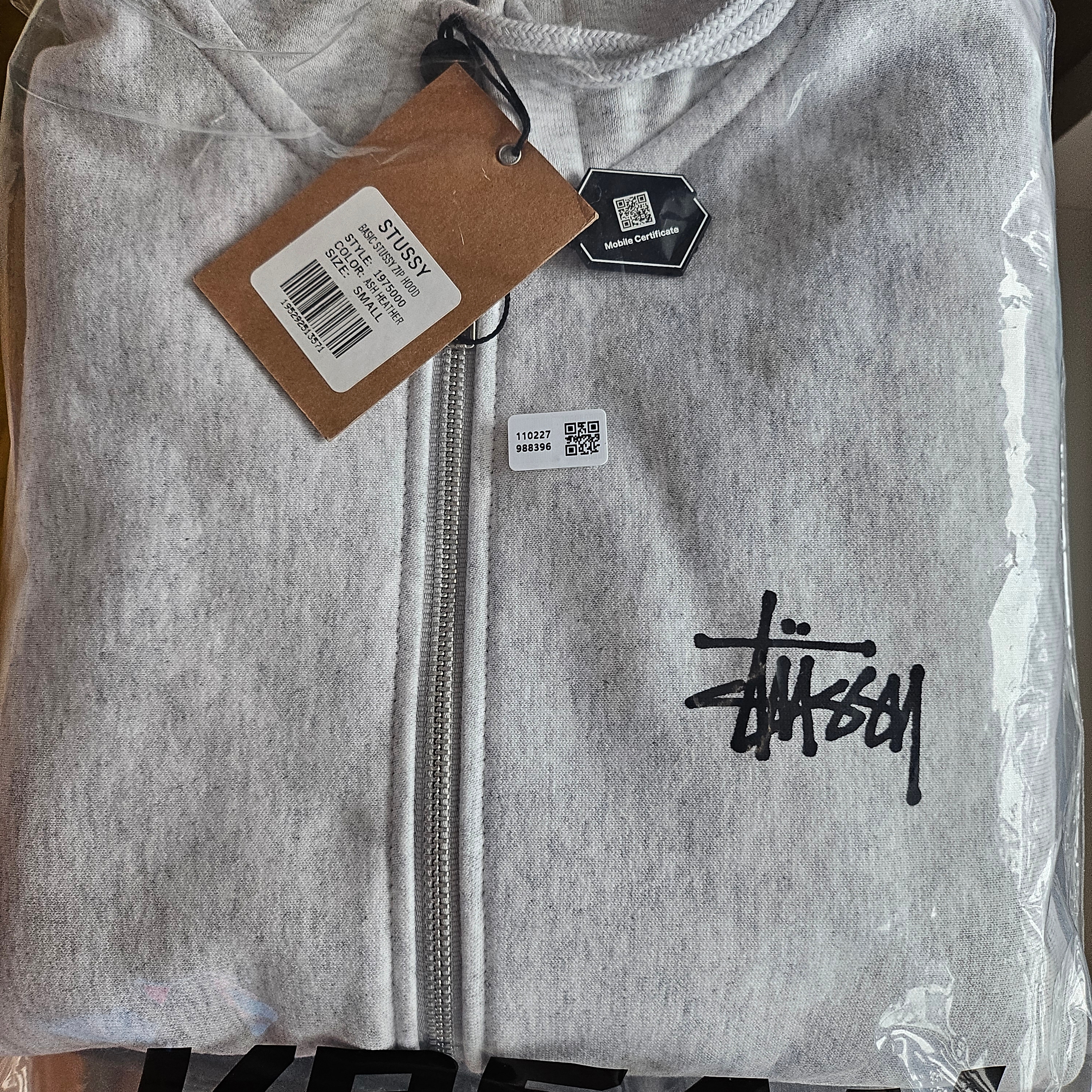 Stussy Basic Stussy Zip Hoodie Ash Heather 착용 스타일