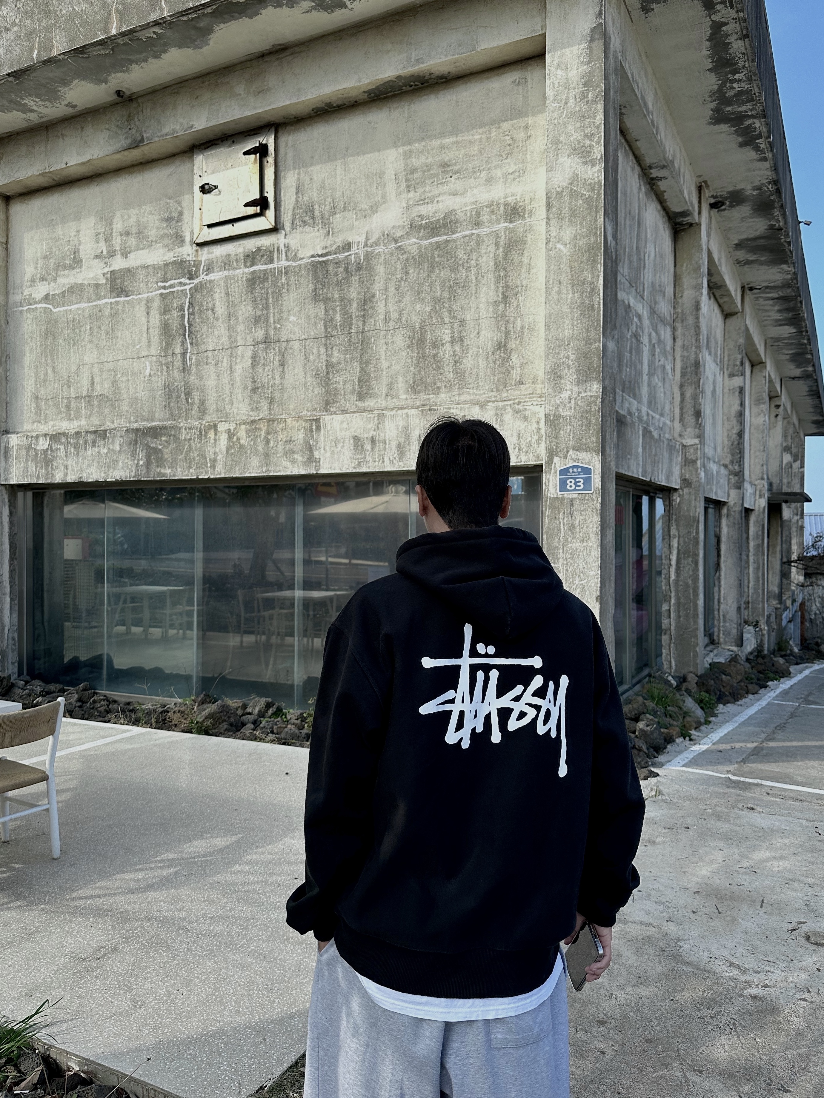 Stussy Basic Stussy Hoodie Black 2023 착용 스타일 - 2