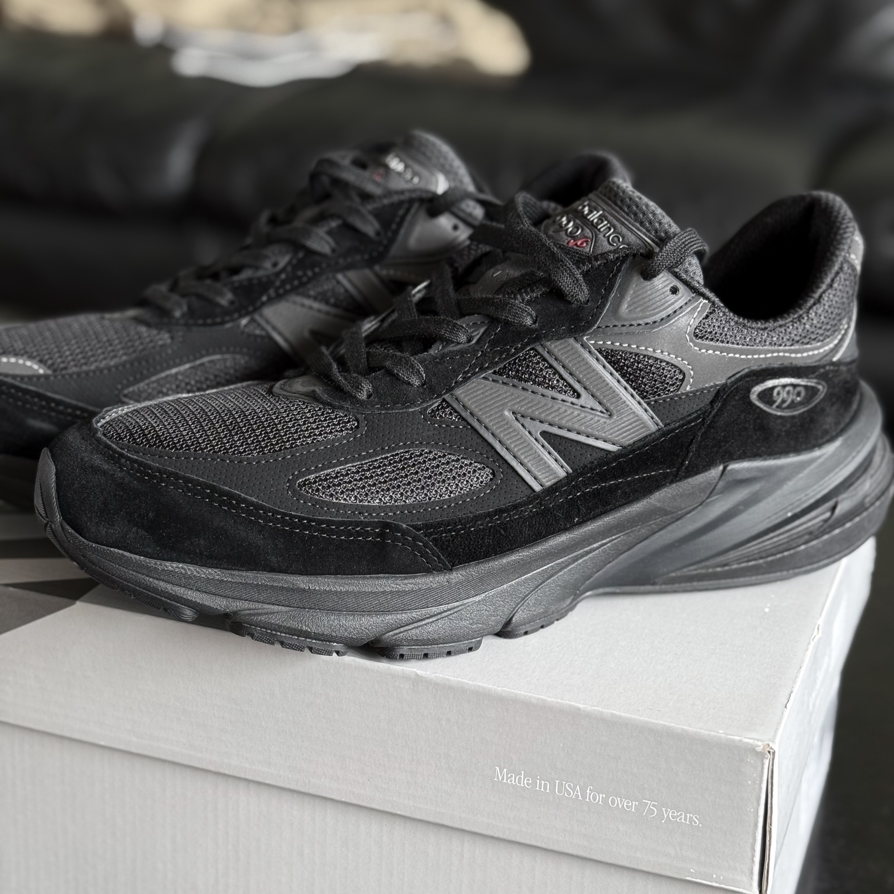 New Balance 990v6 Made in USA Triple Black - D Standard 착용 스타일