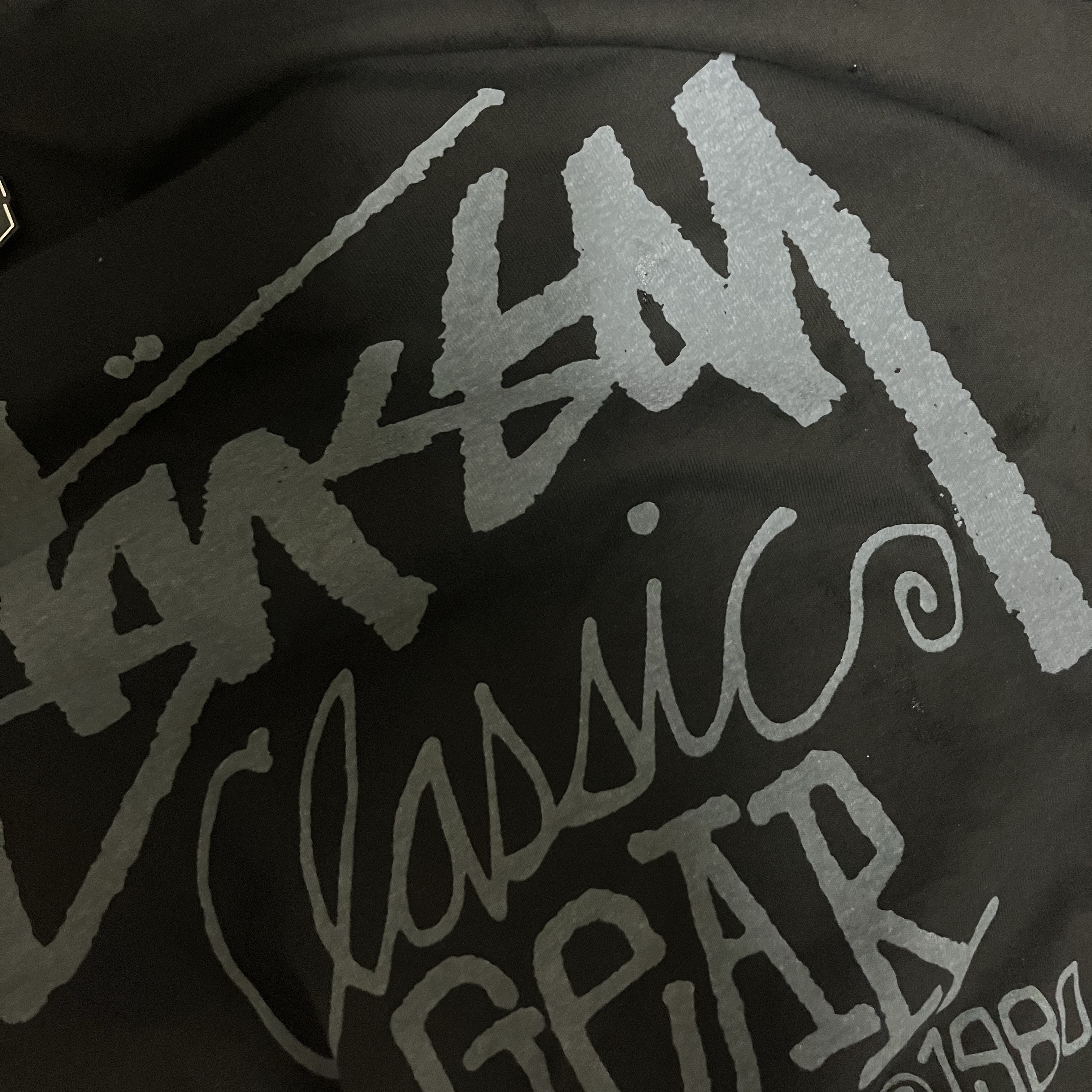 Stussy Classic Gear Pigment Dyed LS T-Shirt Black 착용 스타일