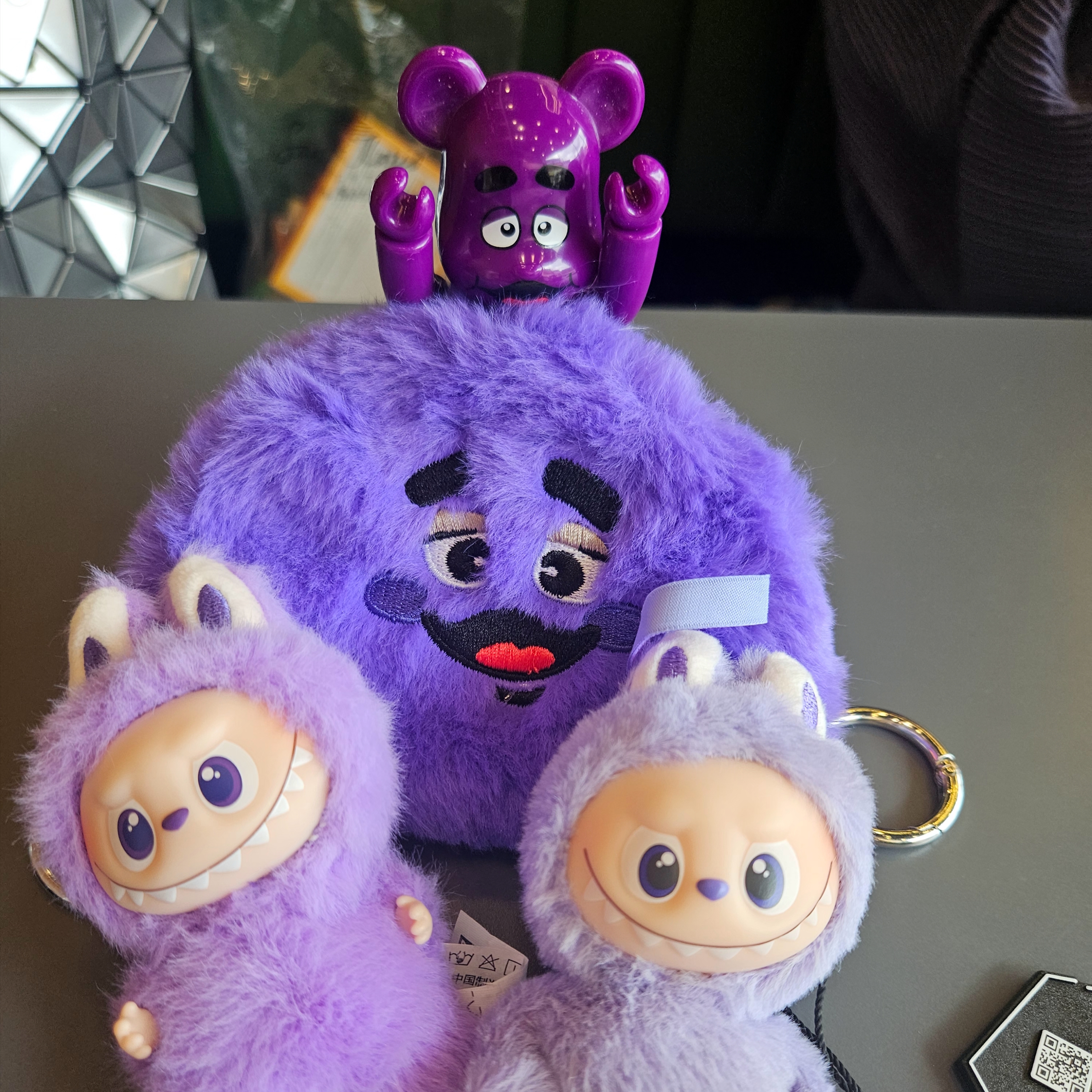 McDonald's Grimace Coin Purse Purple, Pop Mart Labubu The Monsters Pin For Love Series Vinyl Plush Pendant (N-Z) T (Opened Case) 착용 스타일 - 6