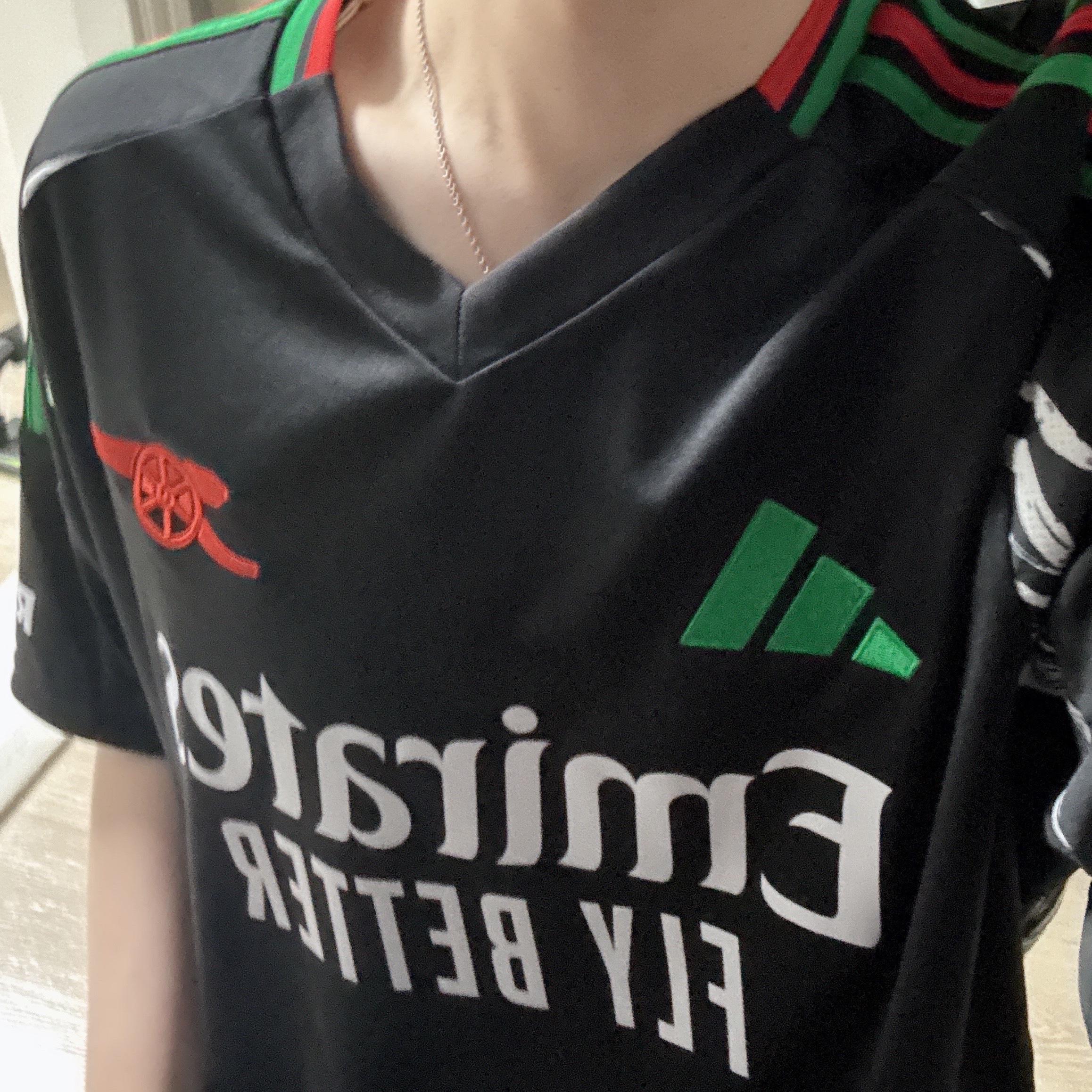 Adidas Arsenal 2024/25 Away Jersey Black - KR Sizing (Non Marking Ver.) 착용 스타일 - 2