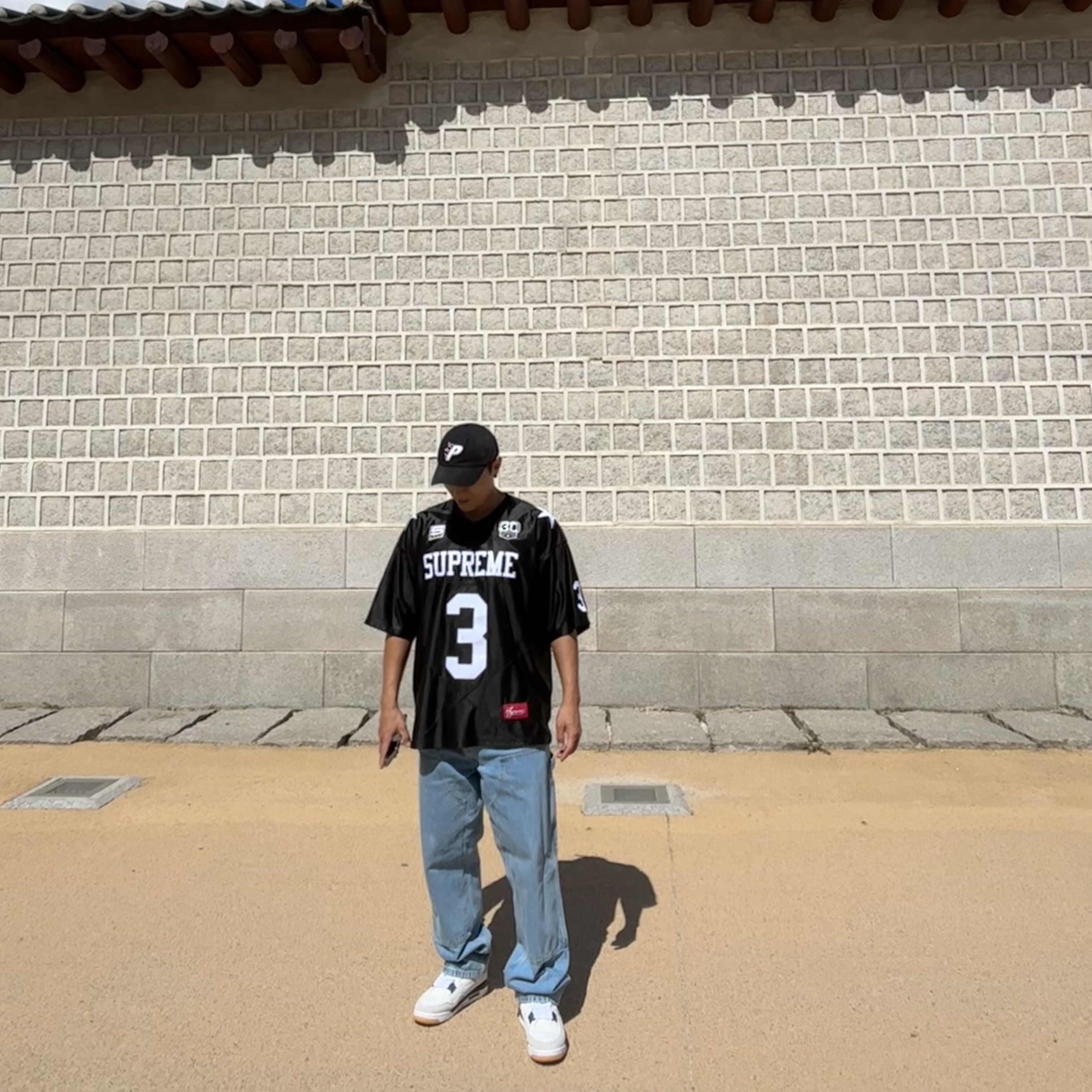 Supreme Star Football Jersey Black - 24FW 착용 스타일 - 4
