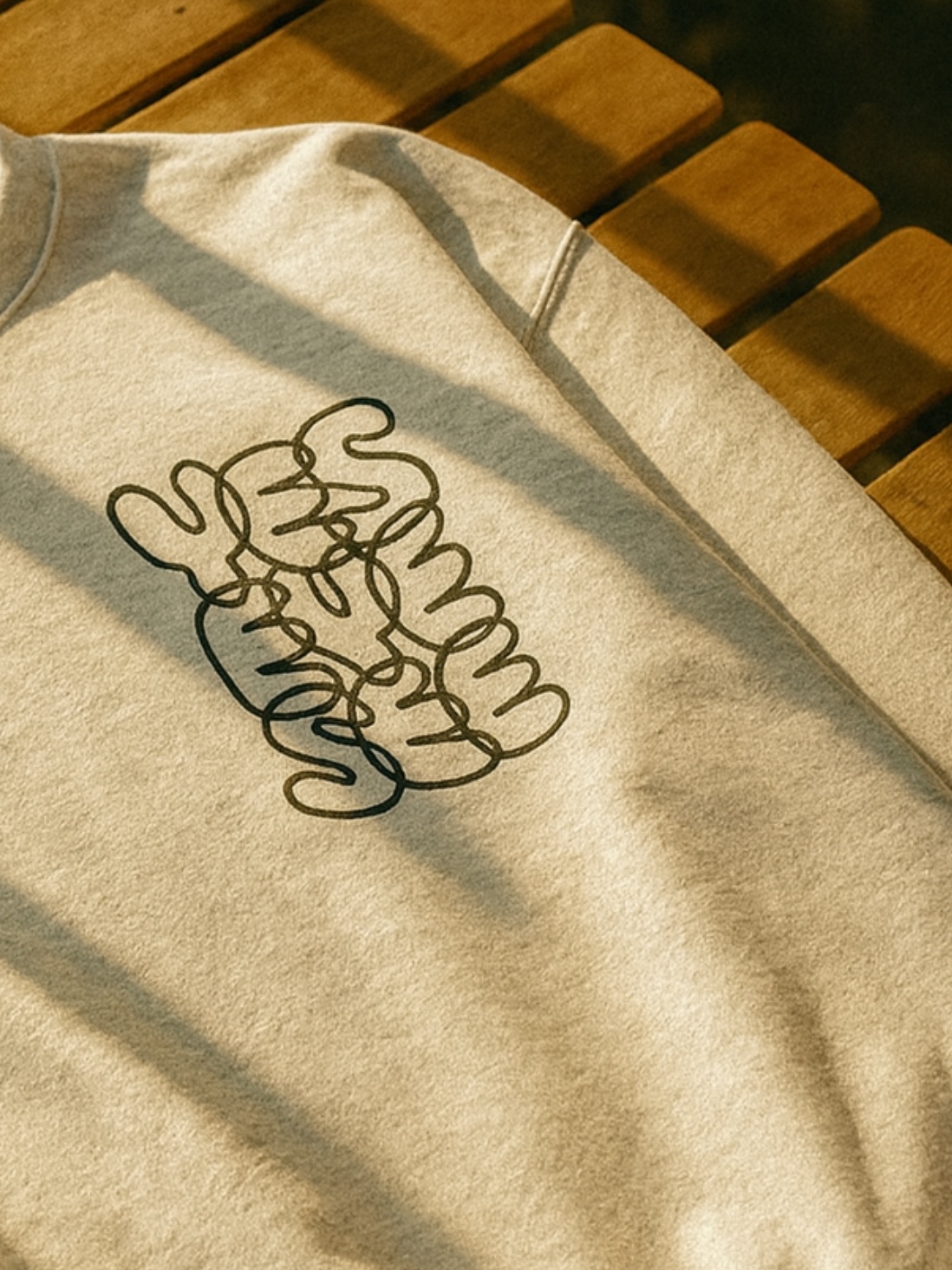 YESEYESEE C-Logo Sweatshirt Light Grey 착용 스타일