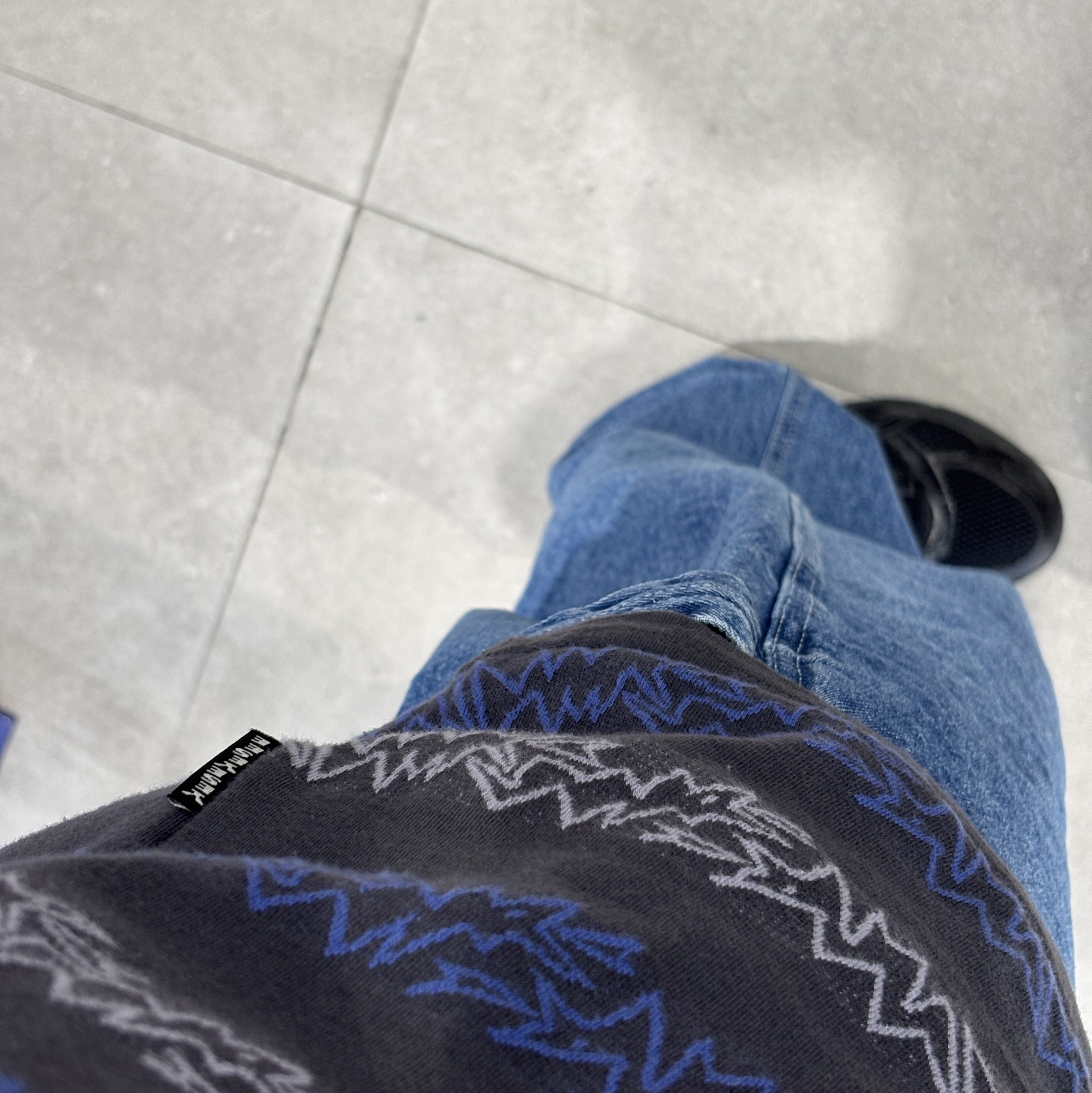 Suade Baggy Denim Blue, Asics Gel-1130 Black Graphite Grey 착용 스타일