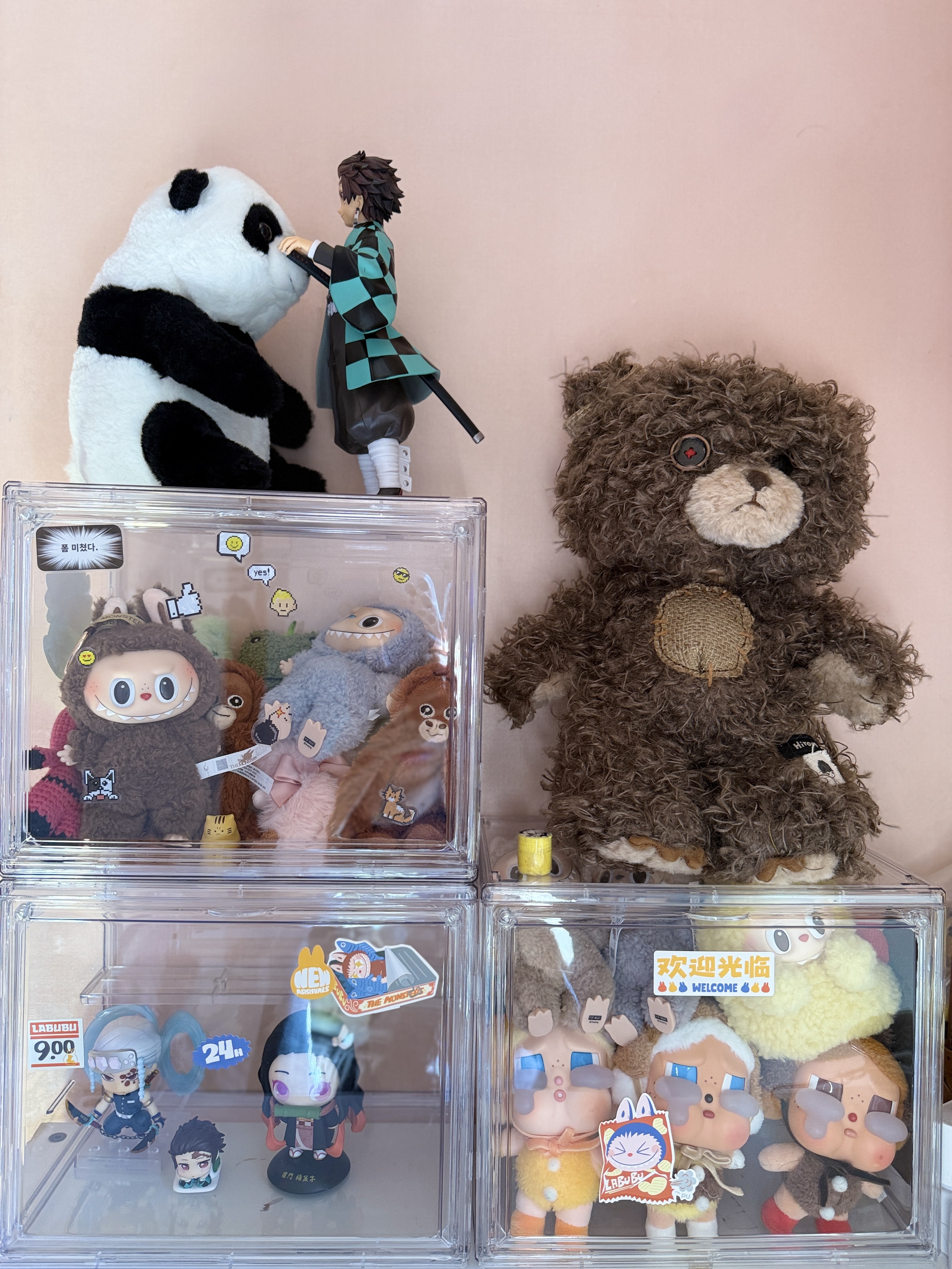 Pop Mart Hirono Bear Vinyl Plush Doll, Pop Mart Crybaby Crying Again Series Plush Keyring Love Makes Us Cry (Opened Case) 착용 스타일 - 3
