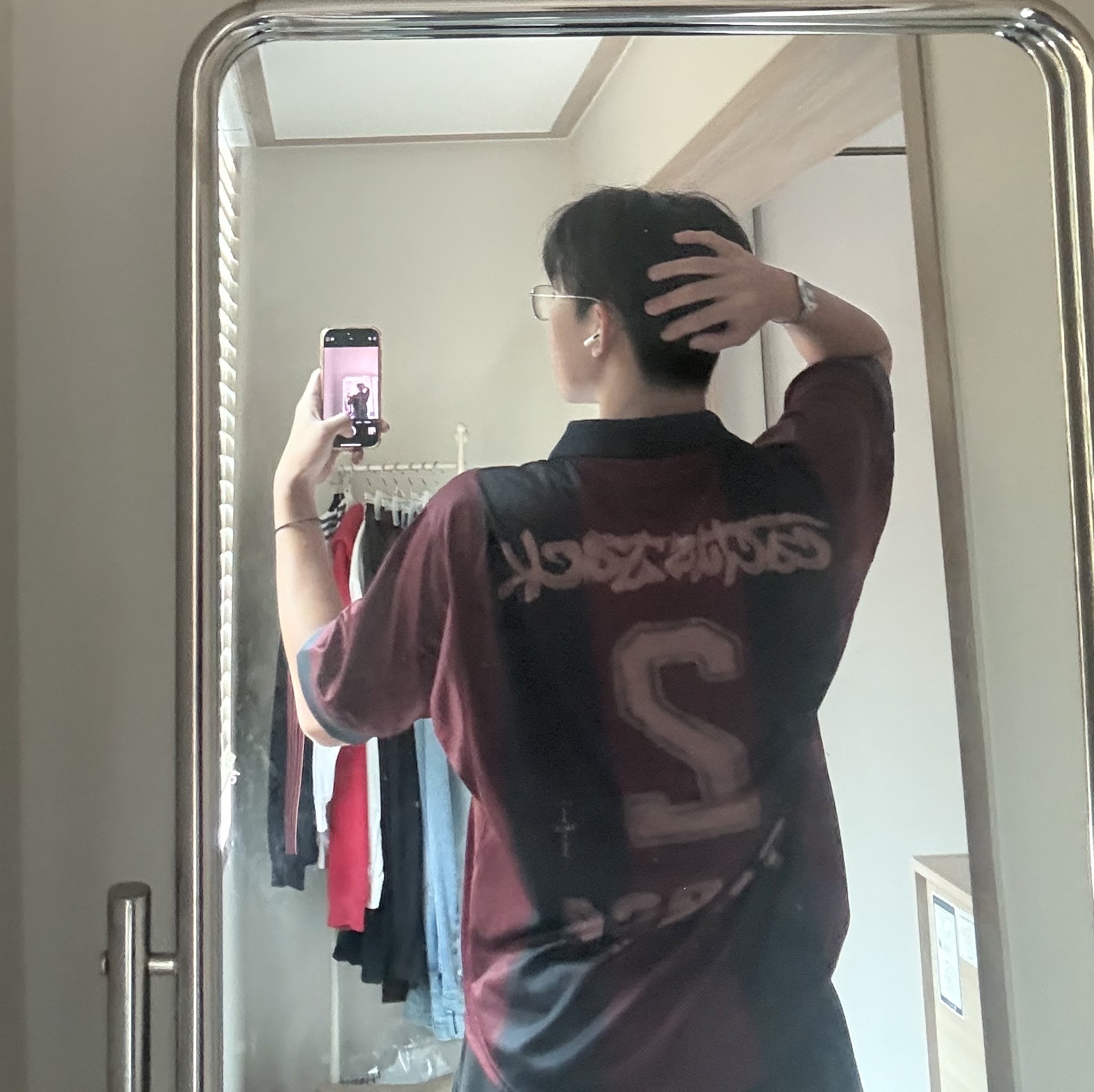 Nike FC Barcelona x Travis Scott Retro 2000/01 Home Skeleton Jersey Multicolor (Non Marking Ver.), Casio A-159WA-N1 착용 스타일 - 1